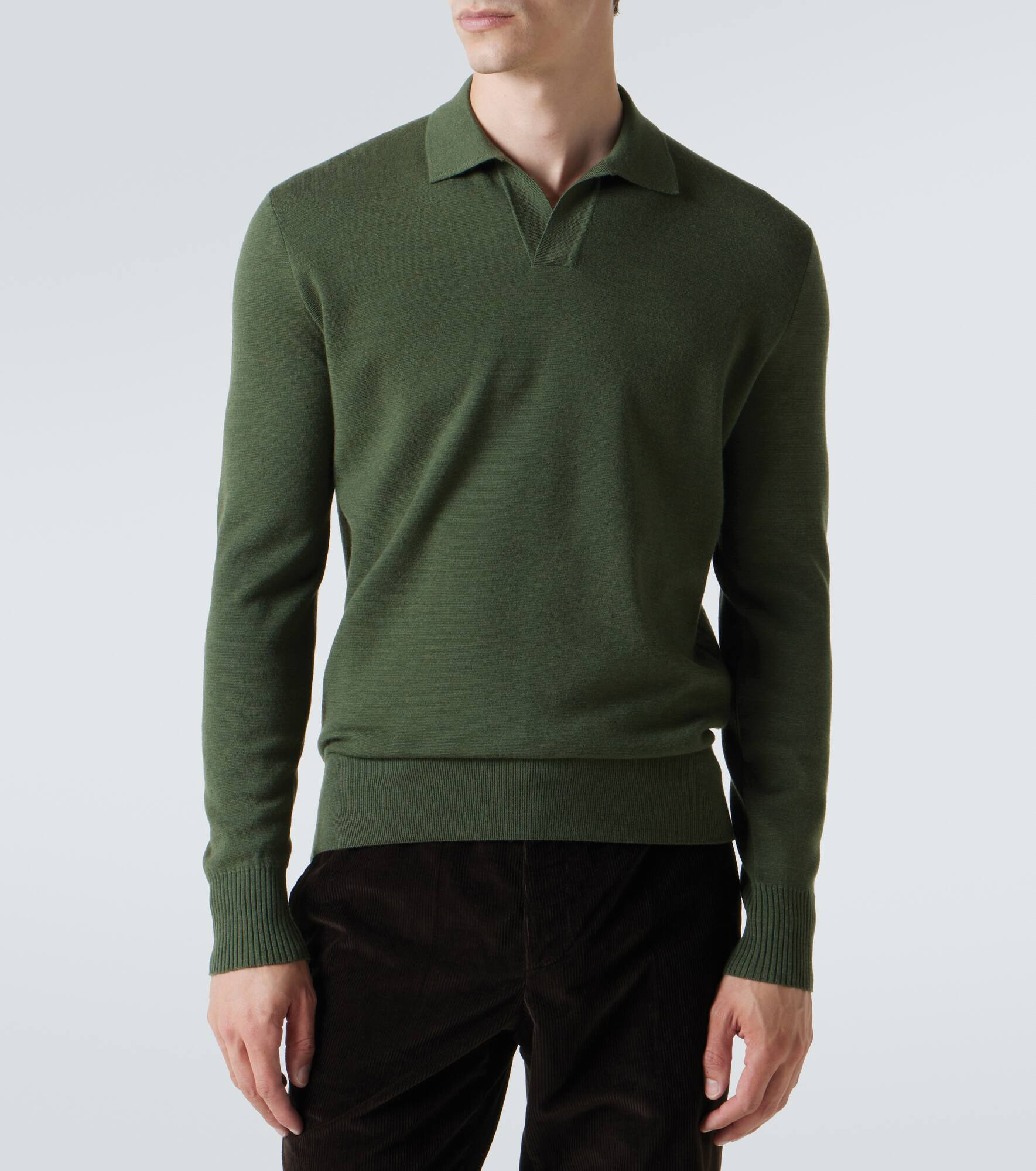 Virgin wool polo sweater - 3