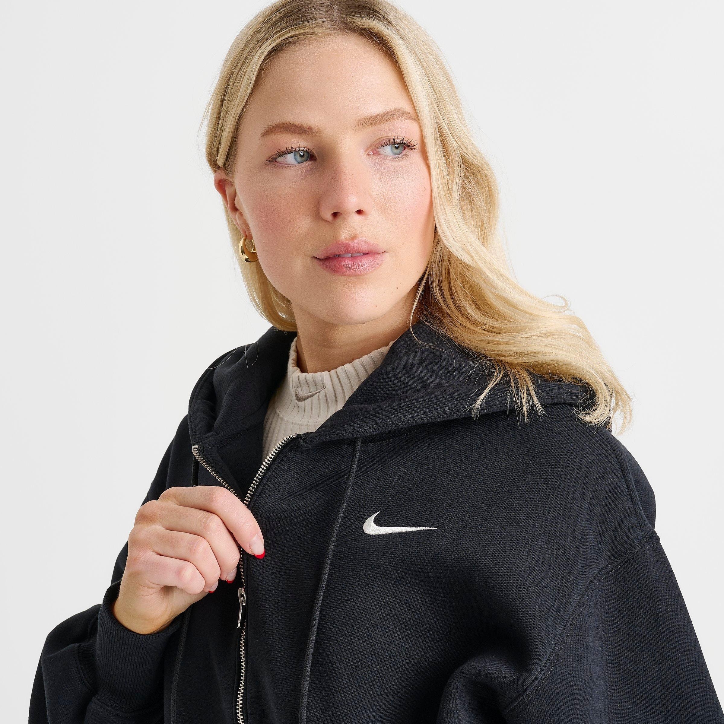 WOMEN'S NIKE SPORTSWEAR PHOENIX FLEECE CROP FULL-ZIP HOODIE - 5