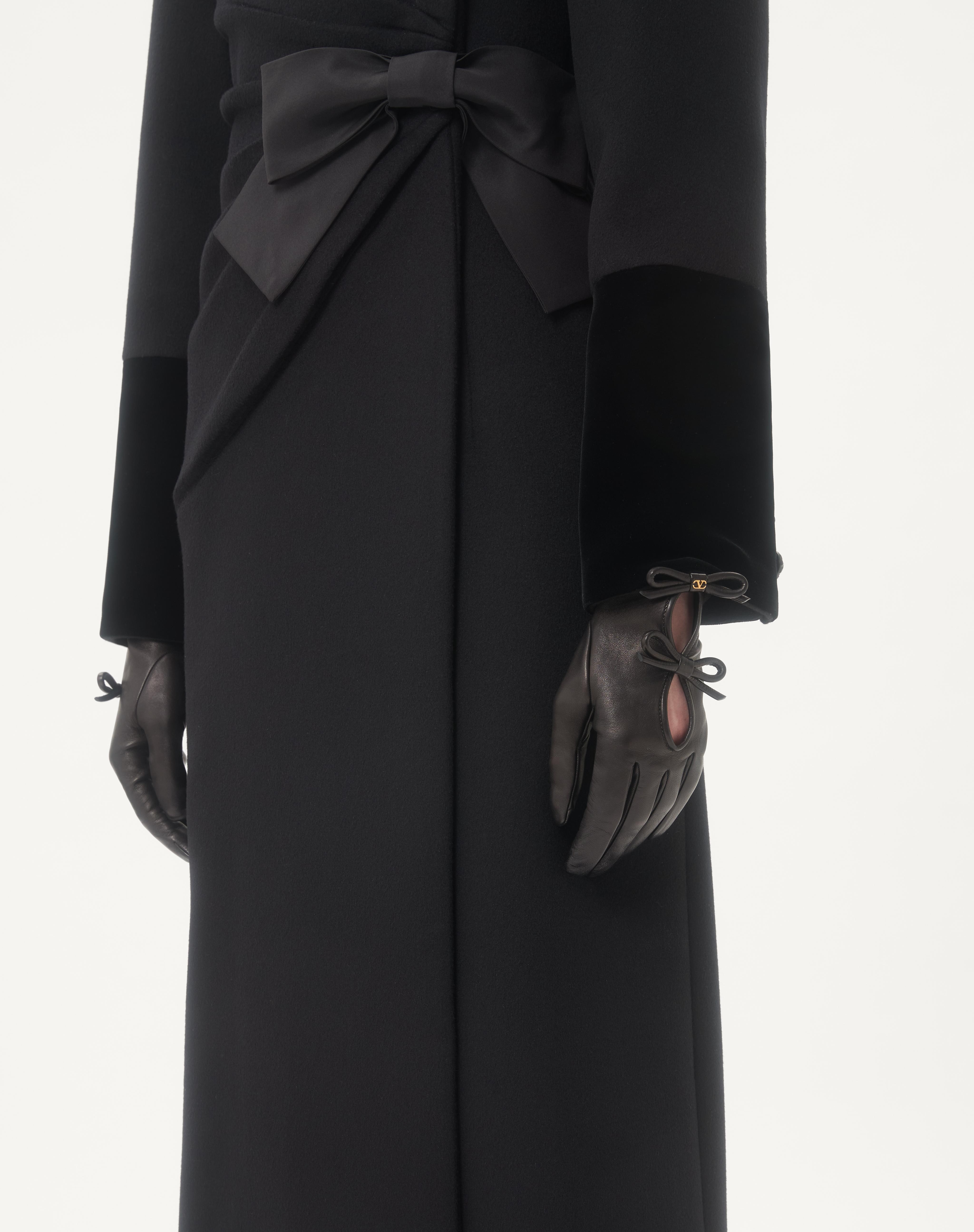 VLOGO SIGNATURE NAPPA LEATHER GLOVES WITH BOWS - 2