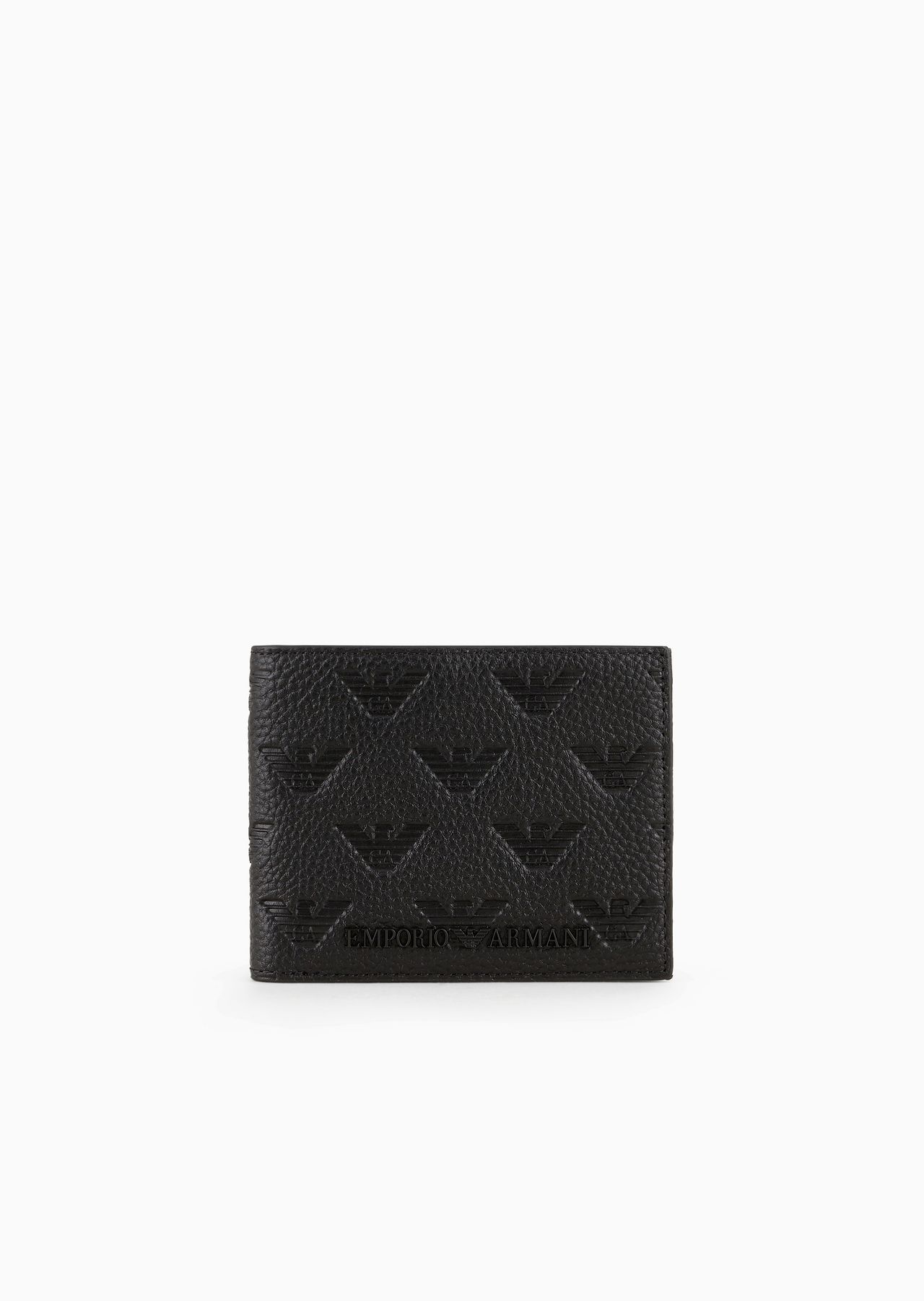 Leather wallet with all-over embossed eagle - 1
