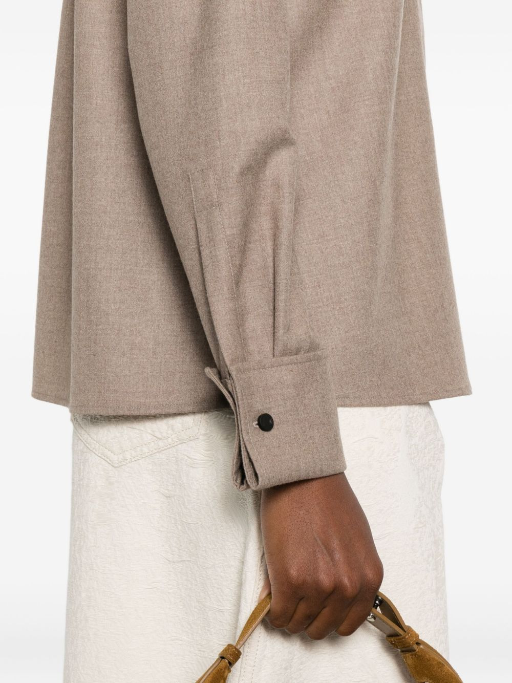 button-cuff cashmere shirt - 4