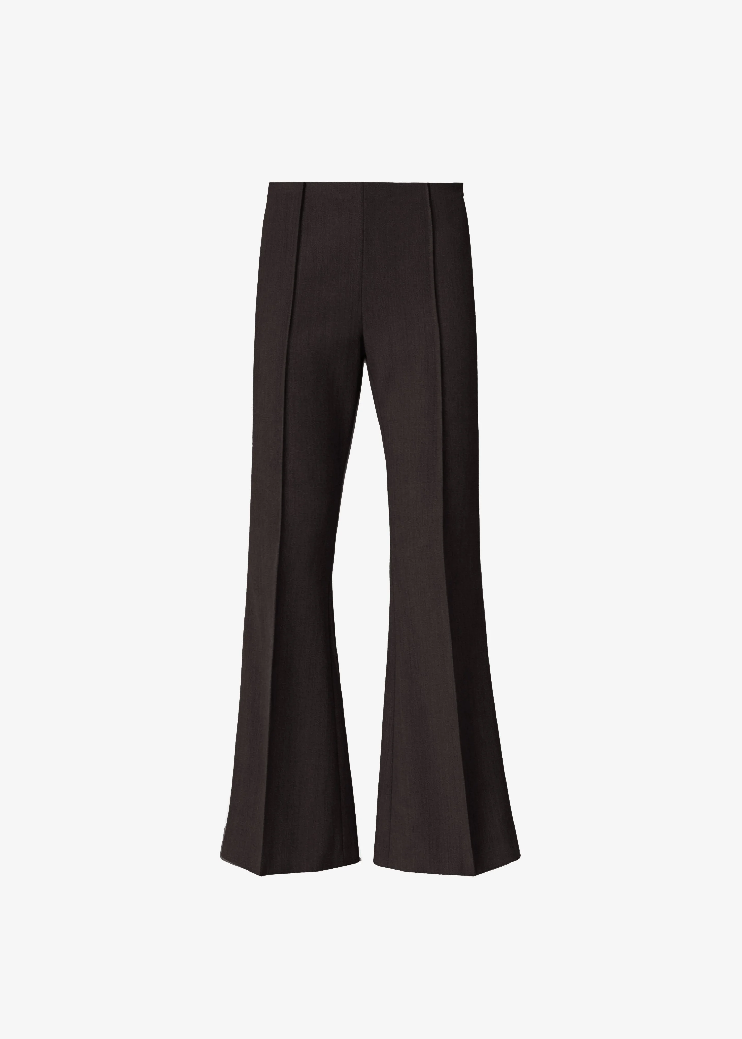 Dessa Wool Flared Pants - Brown Glen Plaid - 1