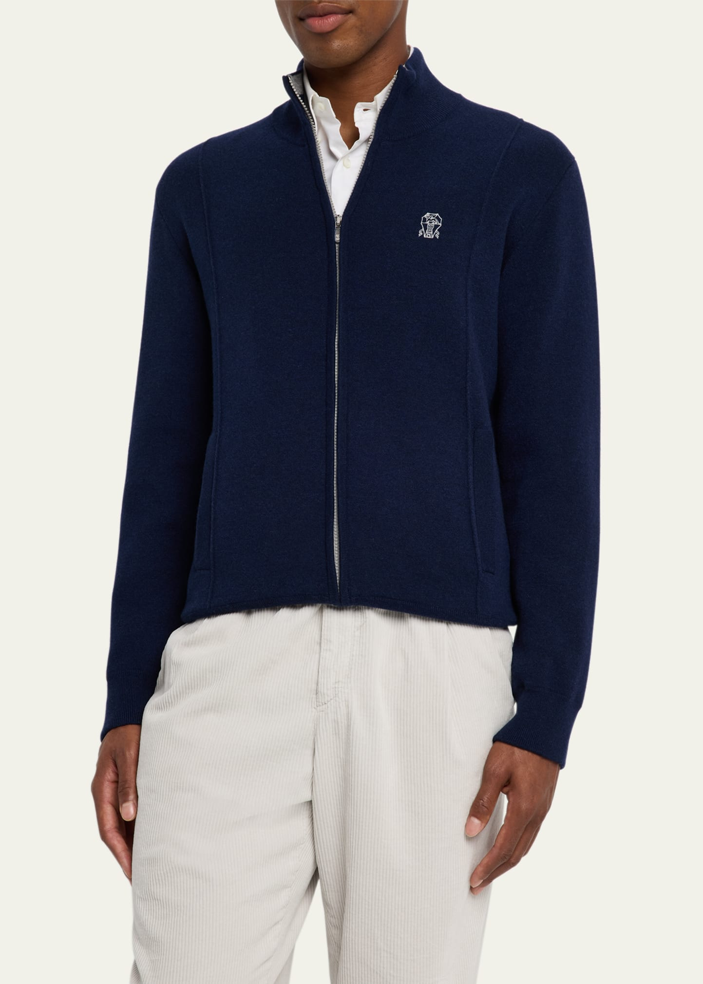 Men's Cashmere Knit Full-Zip Jacket - 4