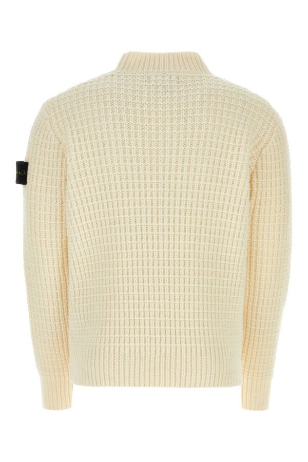 Stone Island Man Ivory Wool Sweater - 2