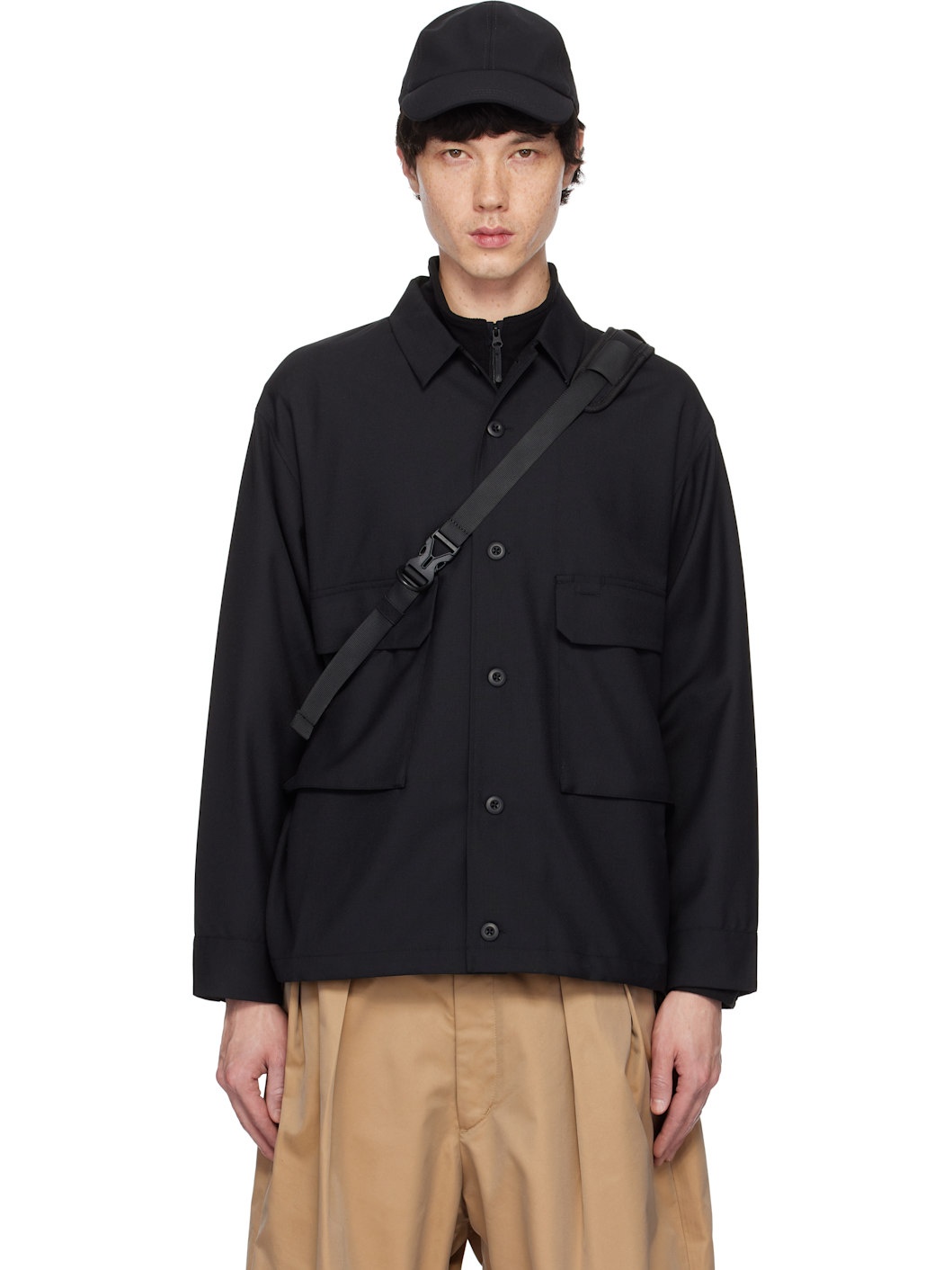 Black Hybrid Wool Shirt - 1