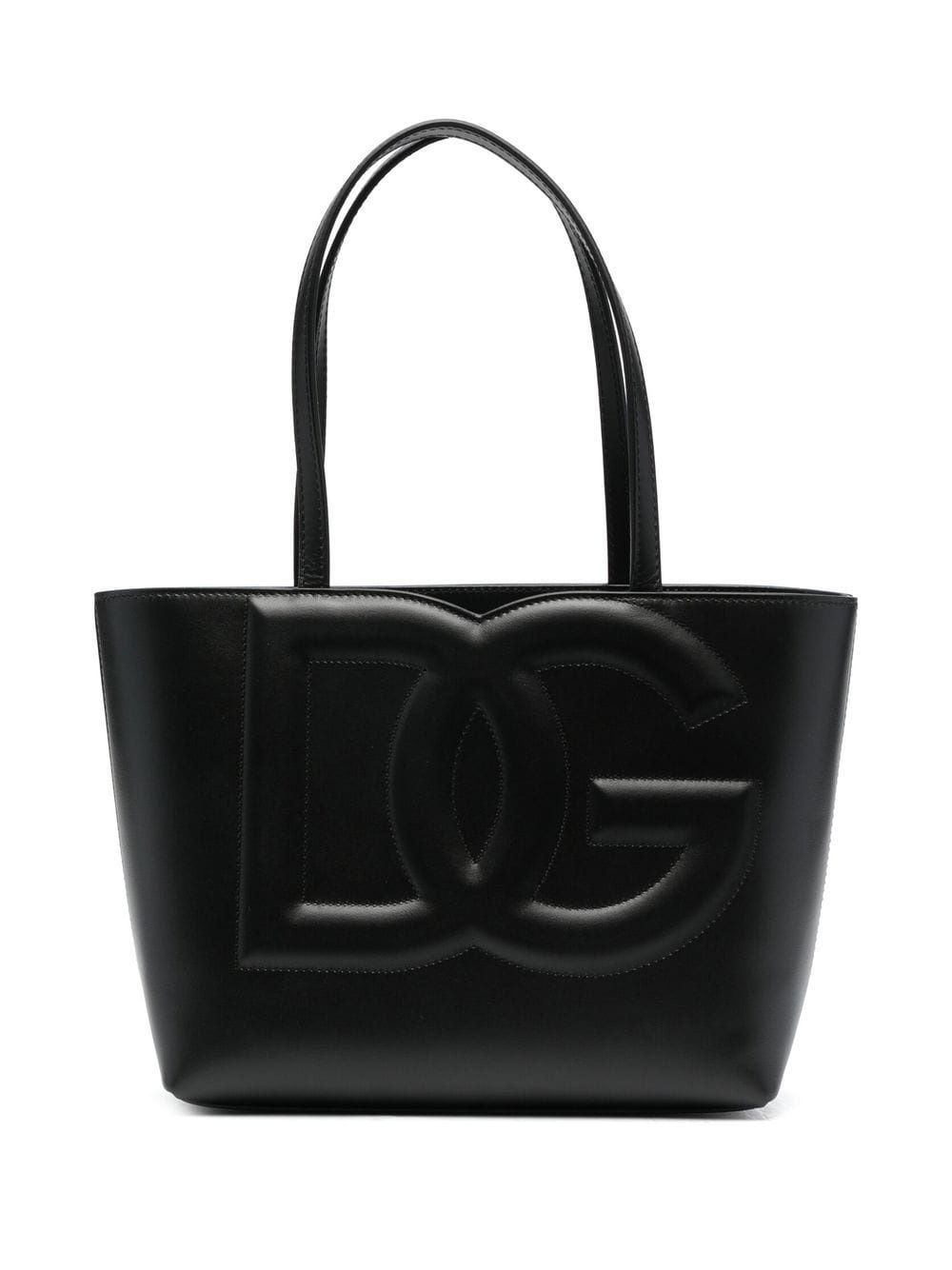 Dg logo small leather tote bag - 1
