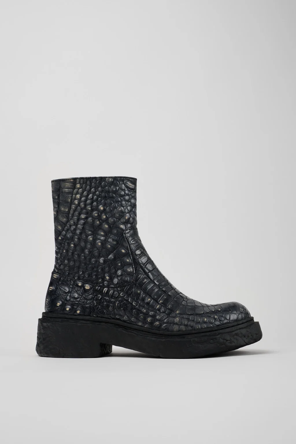 Gray Leather Boots - 1