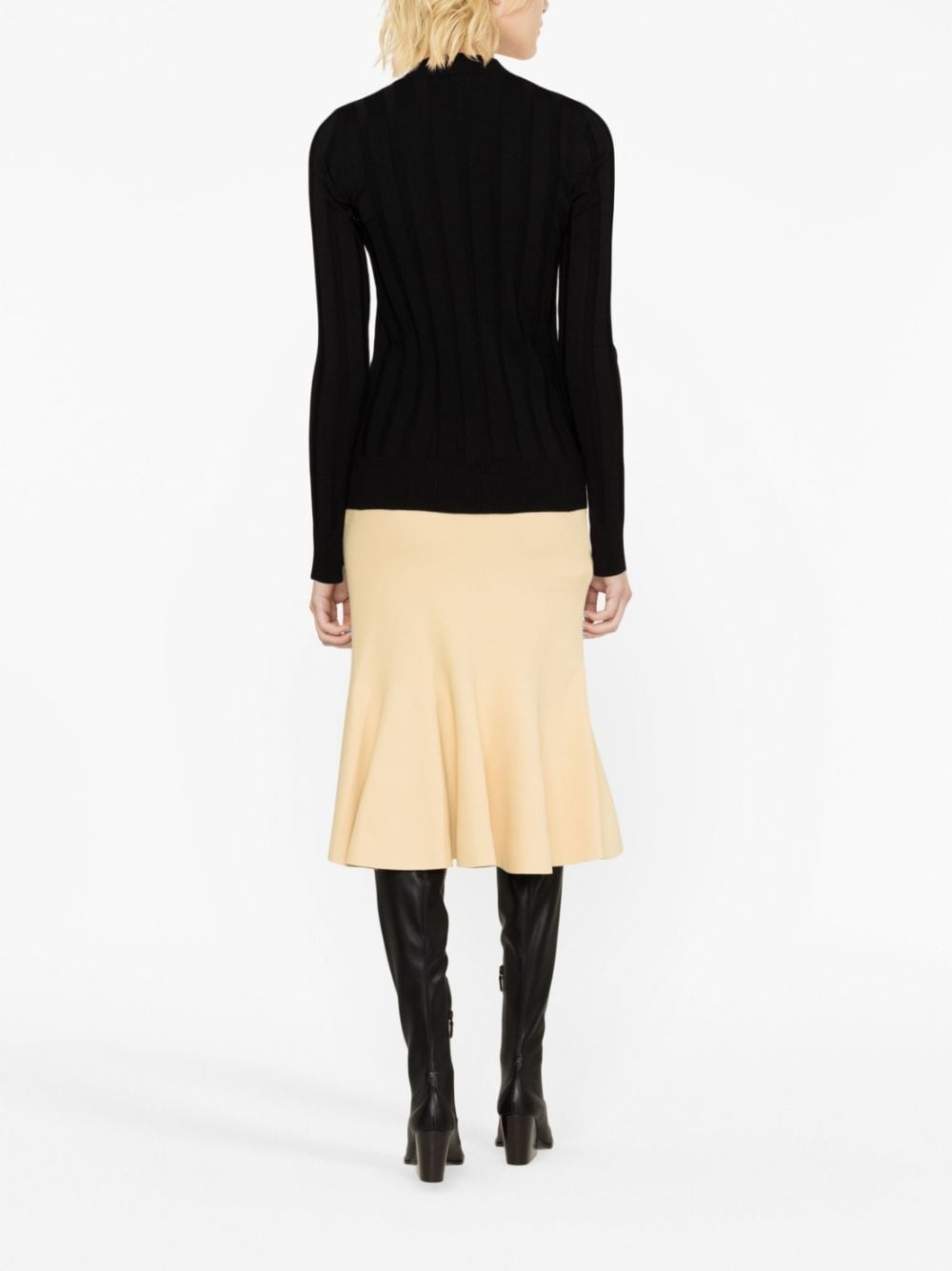 asymmetric-hem knit jumper - 4