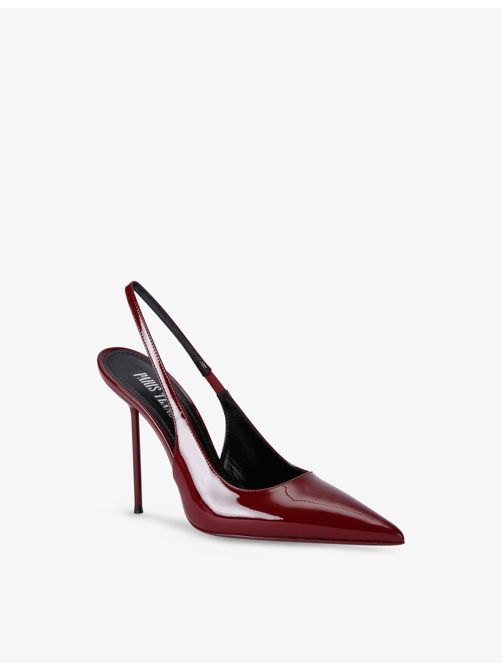 Lidia Sling-Back Patent-Leather Heeled Courts - 3