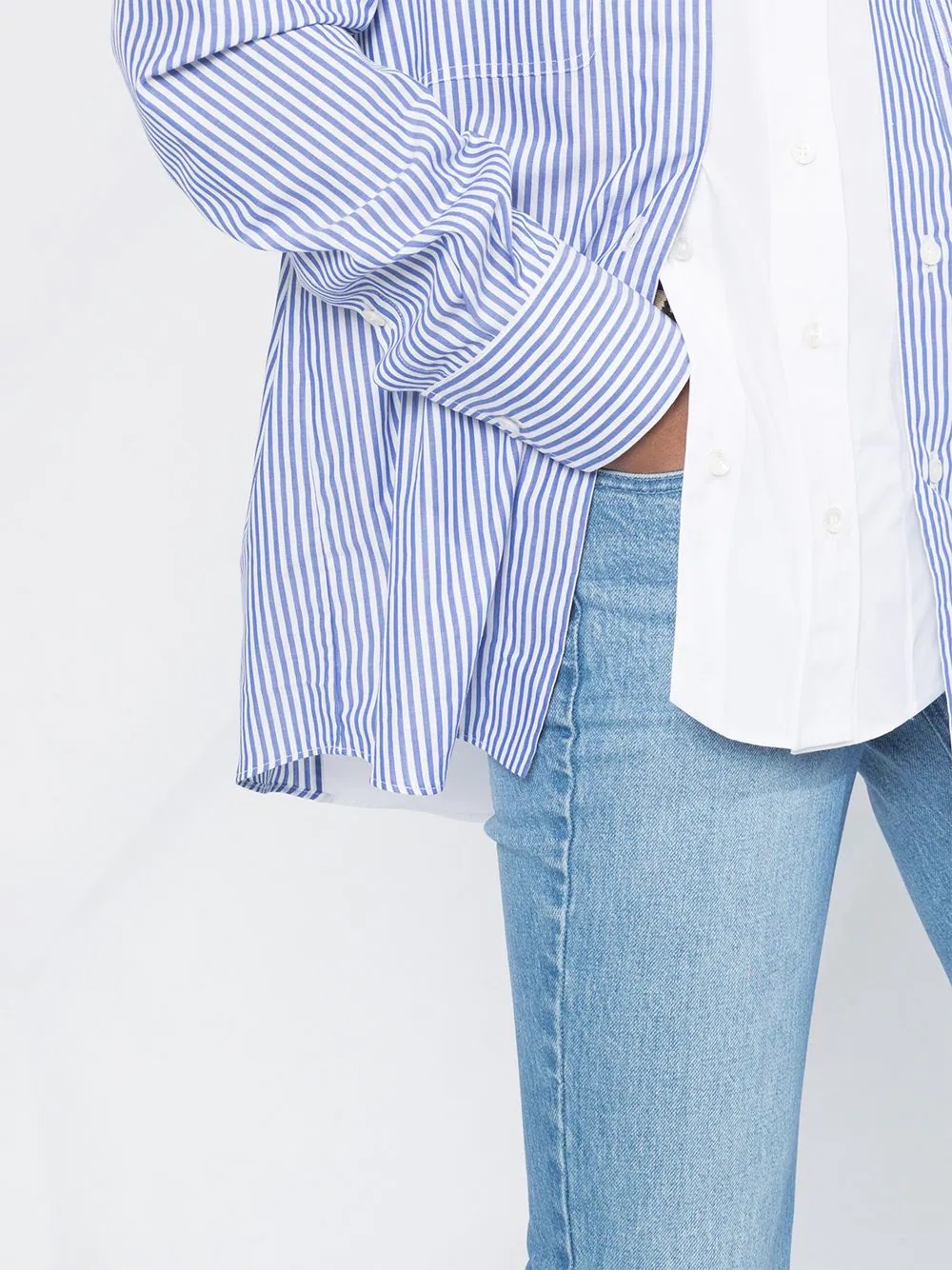 layered-effect striped shirt - 5