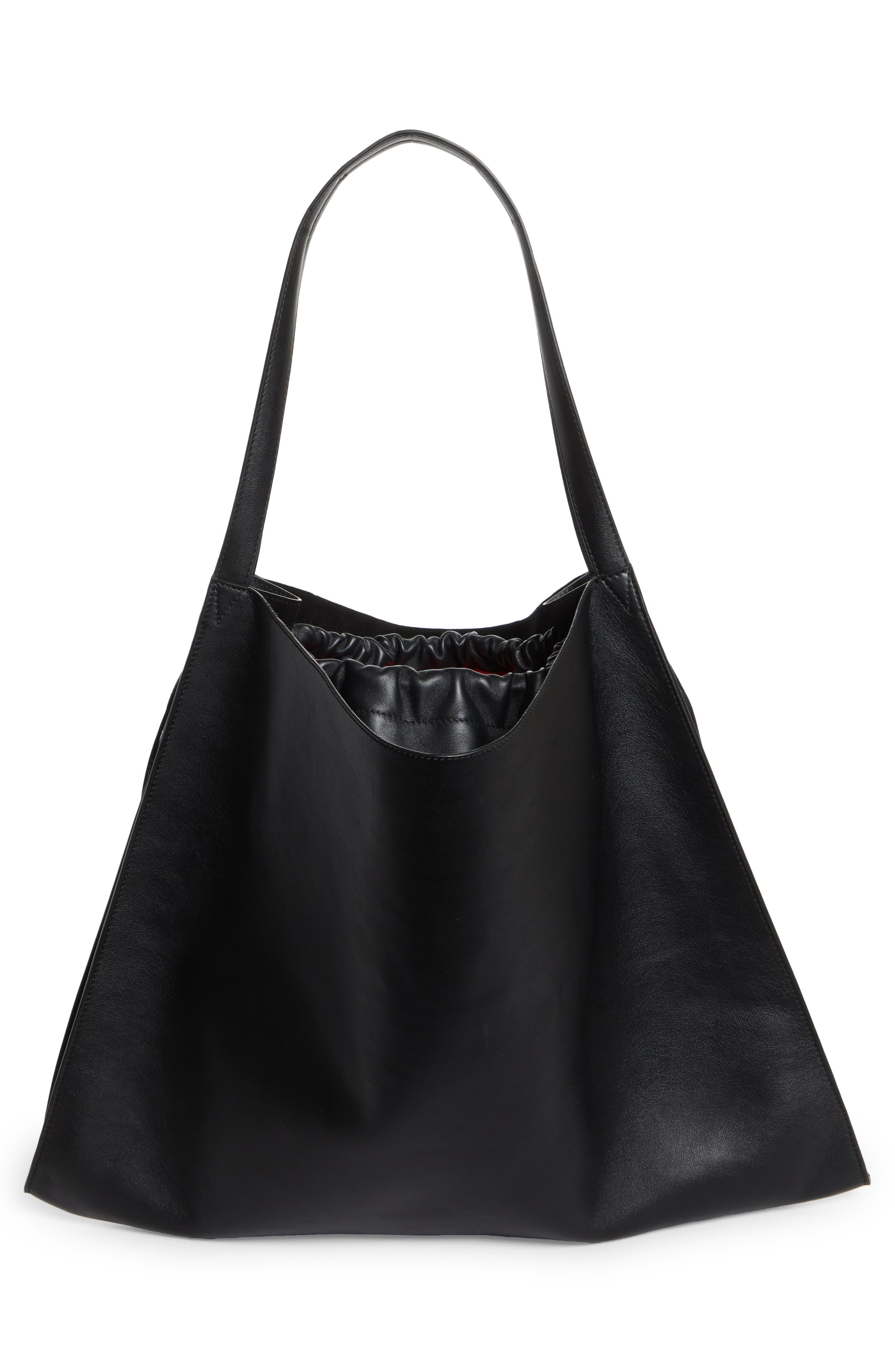 Christian Louboutin Le 54 Leather Drawstring Tote in B380 Black/Black/Black at Nordstrom - 3
