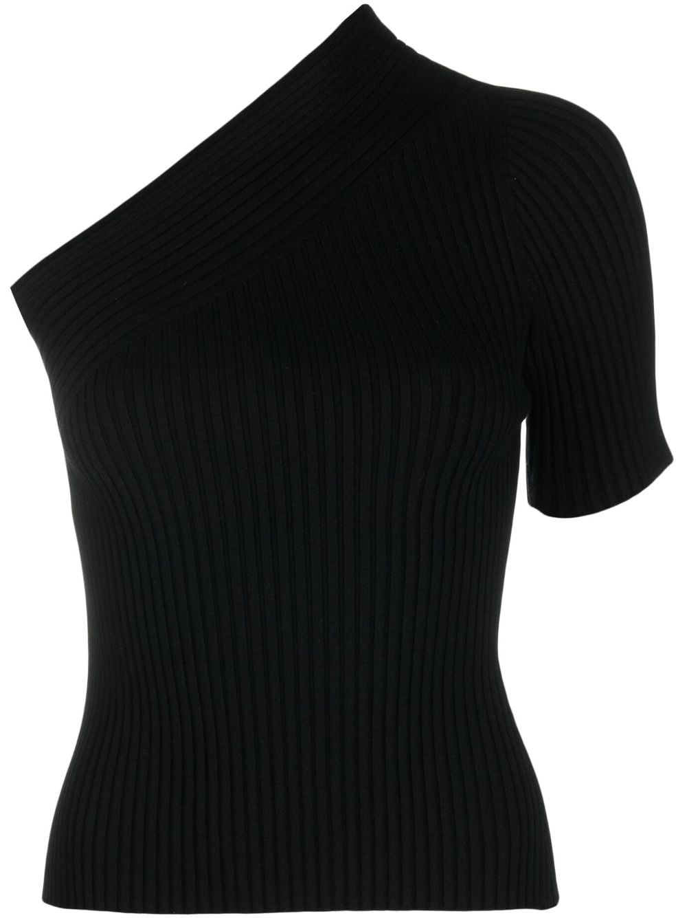 one-shoulder knitted top - 1