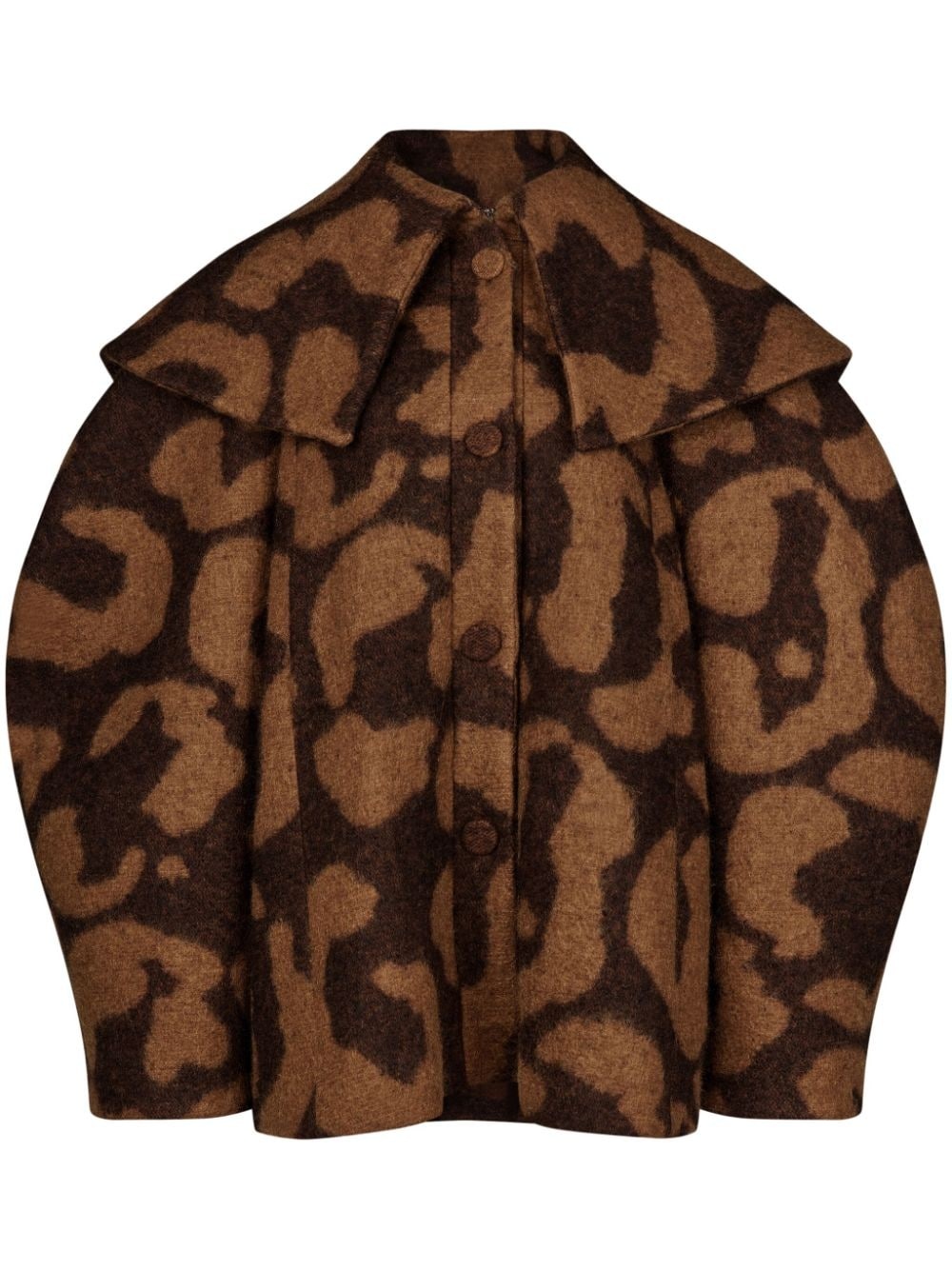 cocoon leopard-print jacket - 1