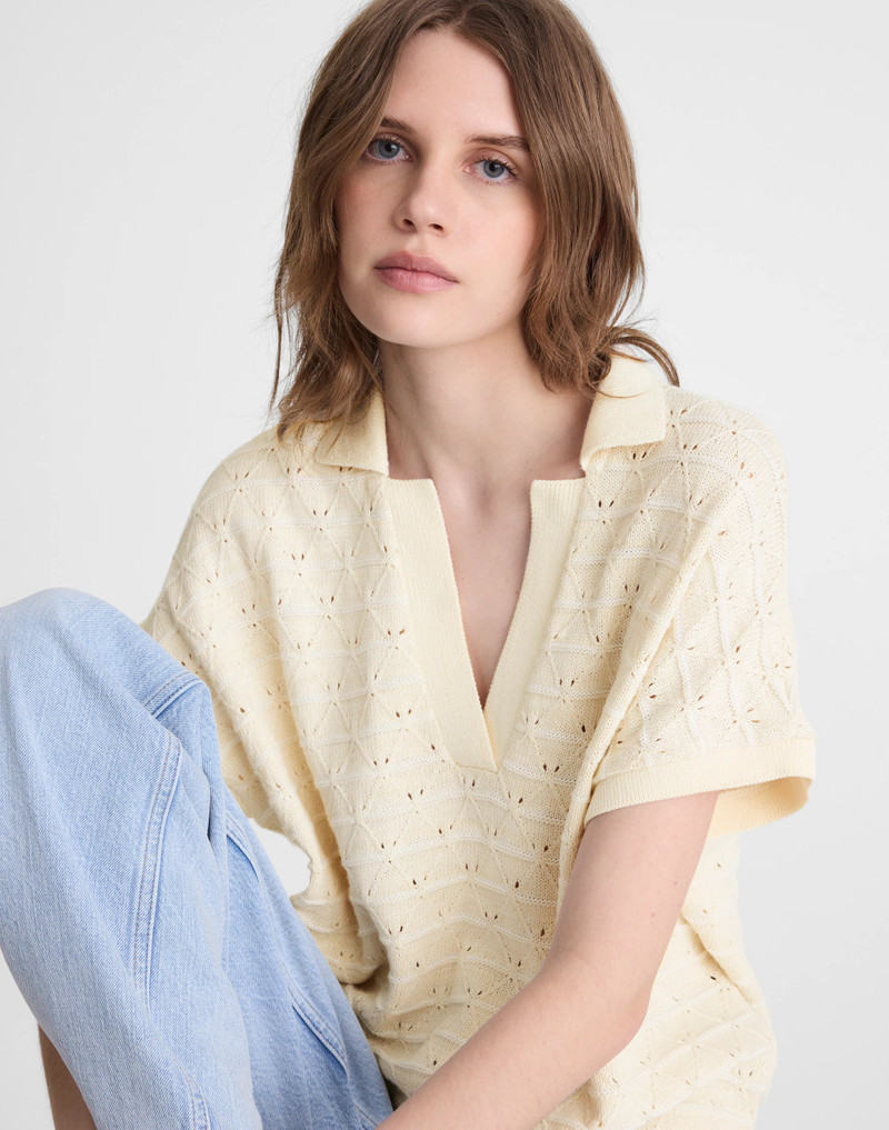 Diamond-Knit Relaxed Polo Shirt 6