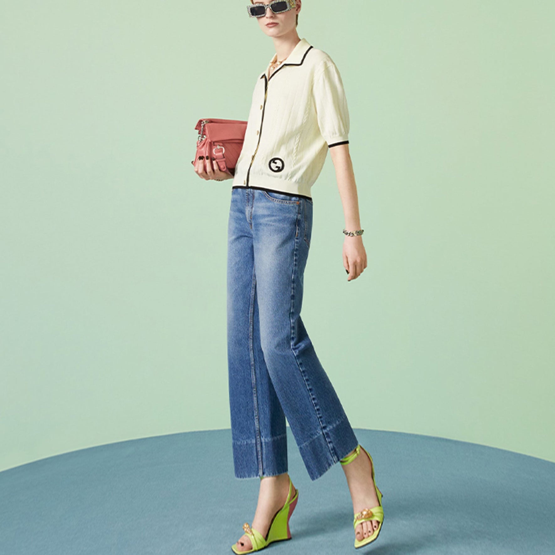 (WMNS) Gucci Cotton cardigan with Interlocking G 'Ivory' 748870-XKDGJ-9207 - 4