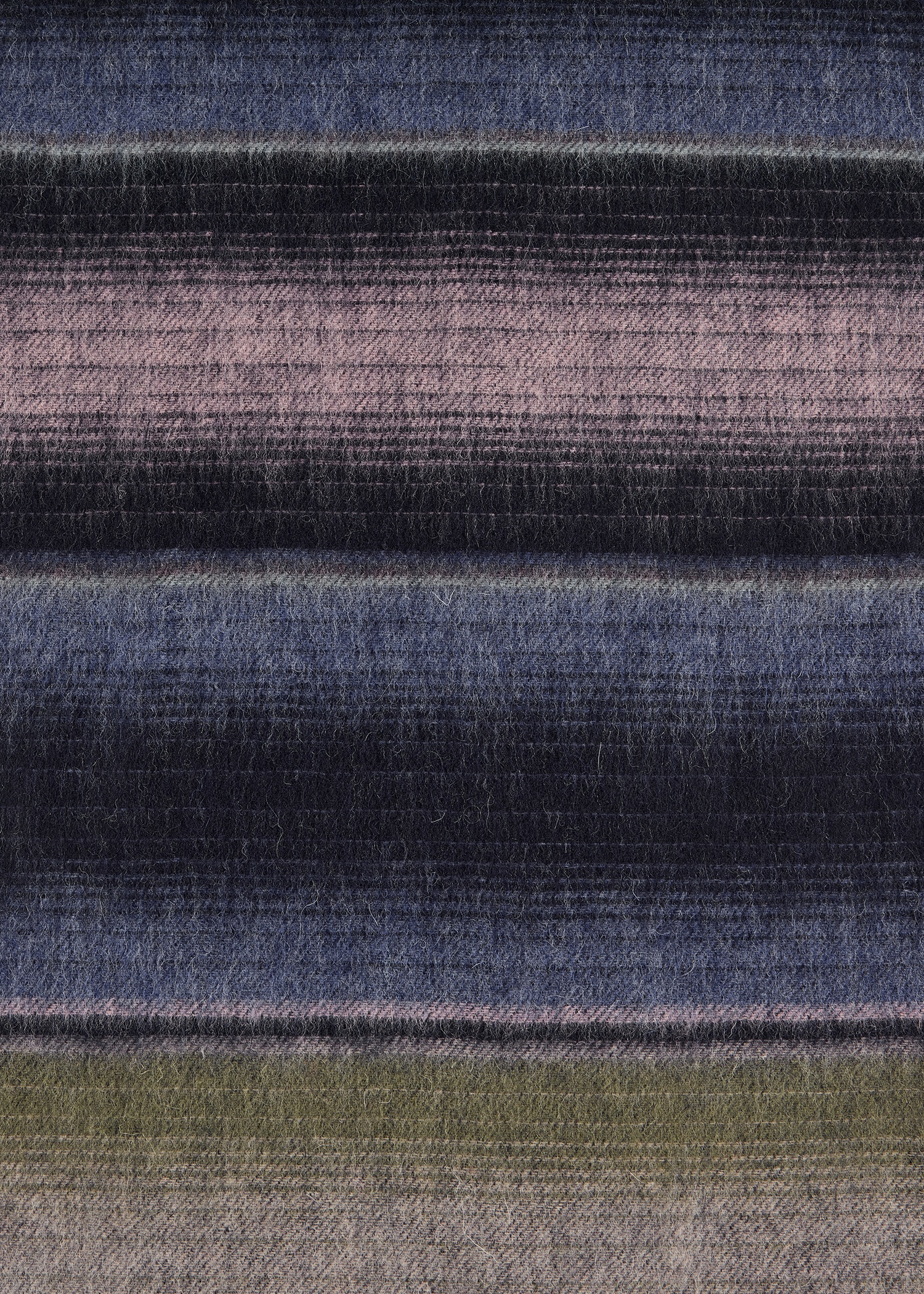 Blue Stripe Wool Scarf - 3
