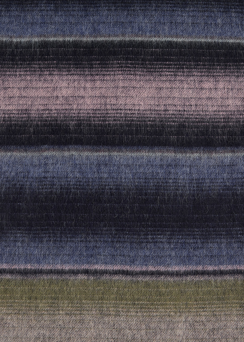 Blue Stripe Wool Scarf 3