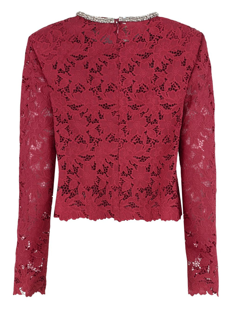 self-portrait lace crystal-detail top outlook