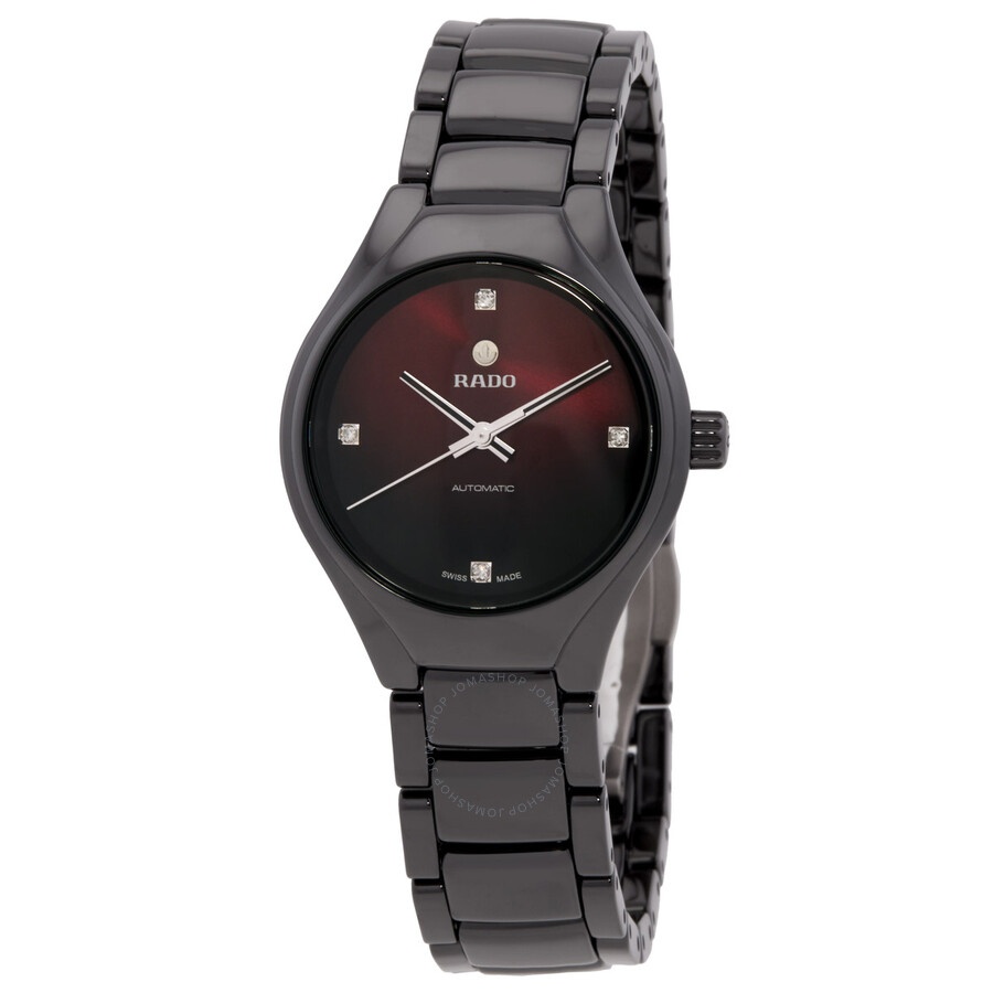 Rado - Rado True Round Automatic Diamond Red Dial Ladies Watch R27242742 - 1
