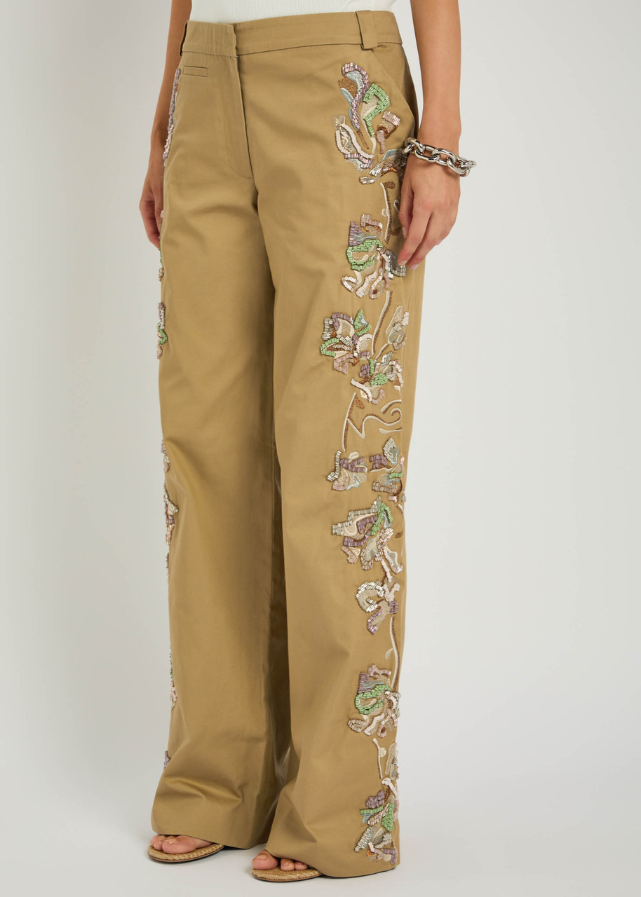 Christopher Esber Duke Floral-embellished Twill Trousers - 2
