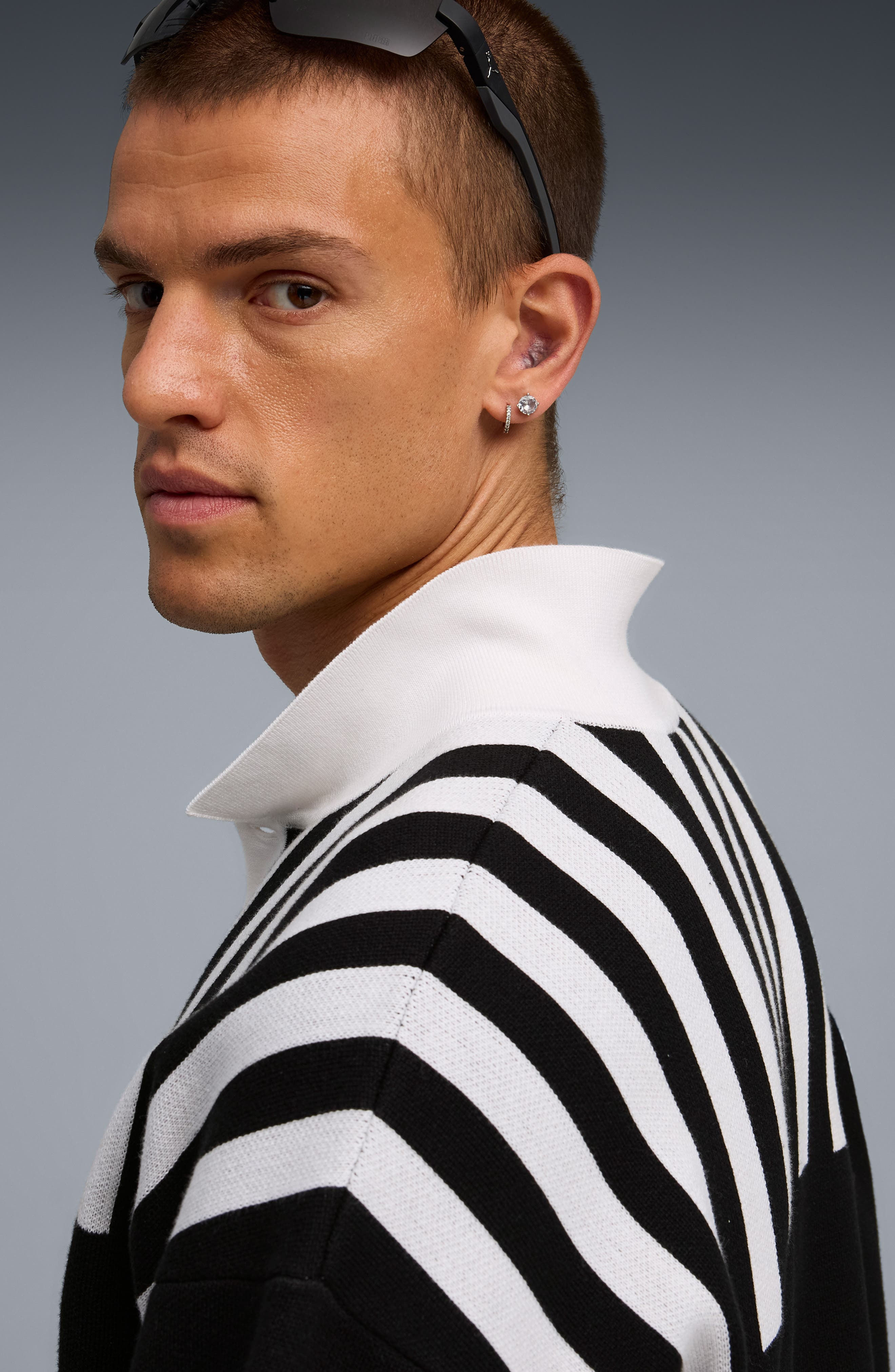 PUMA The NeverWorn VI Knit Polo Sweater in Puma Black at Nordstrom - 3