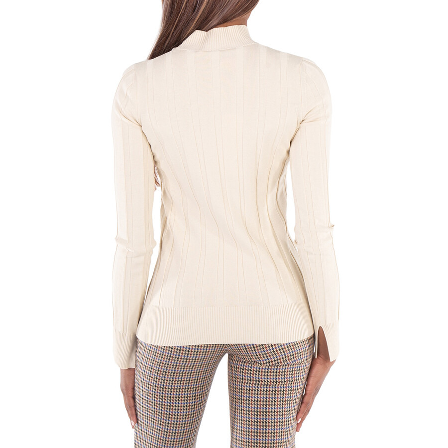 Stella Mccartney Ladies White Asymmetric-Hem Knit Jumper - 5