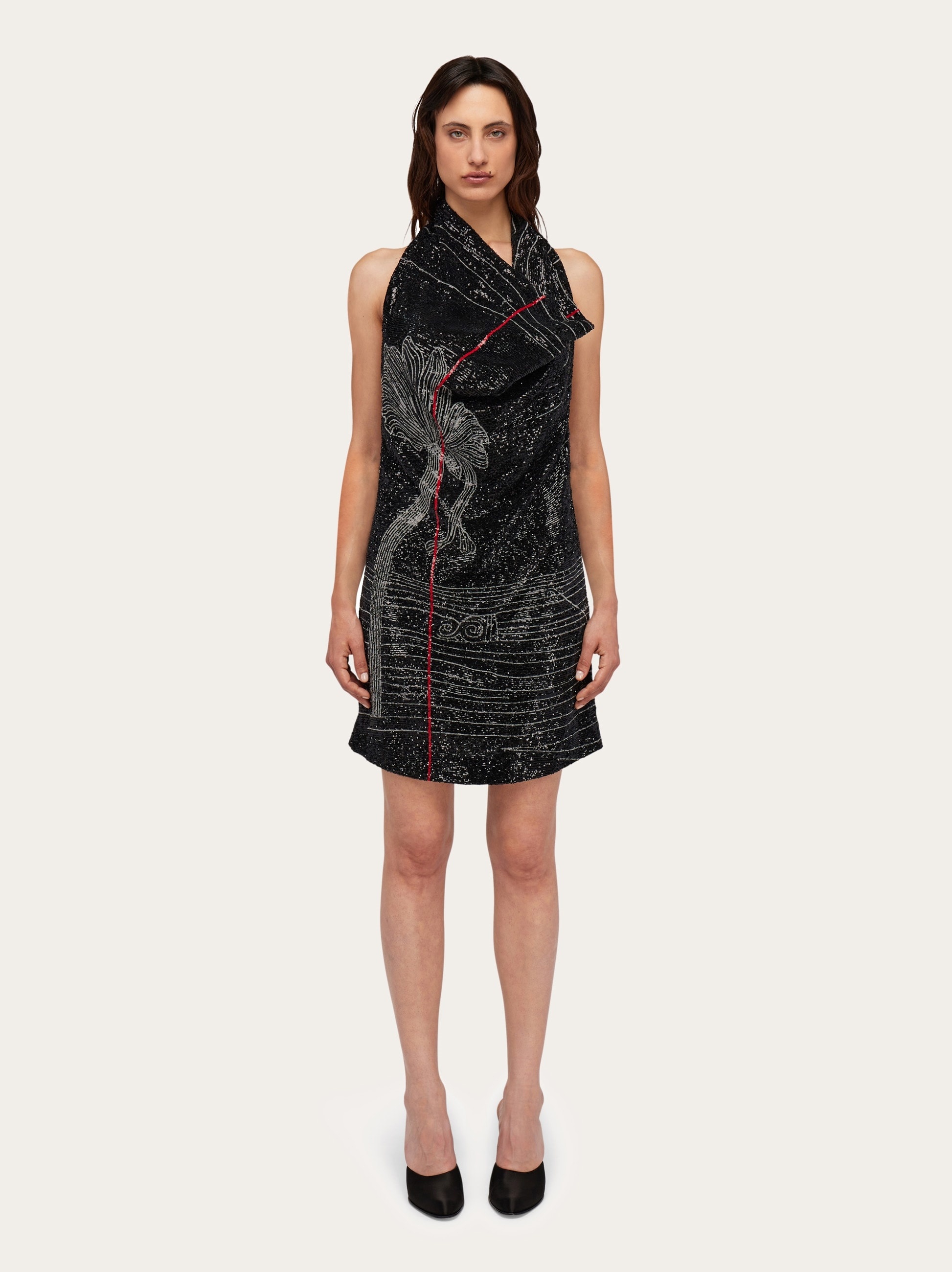 Sequin embellished halter neck dress - 2