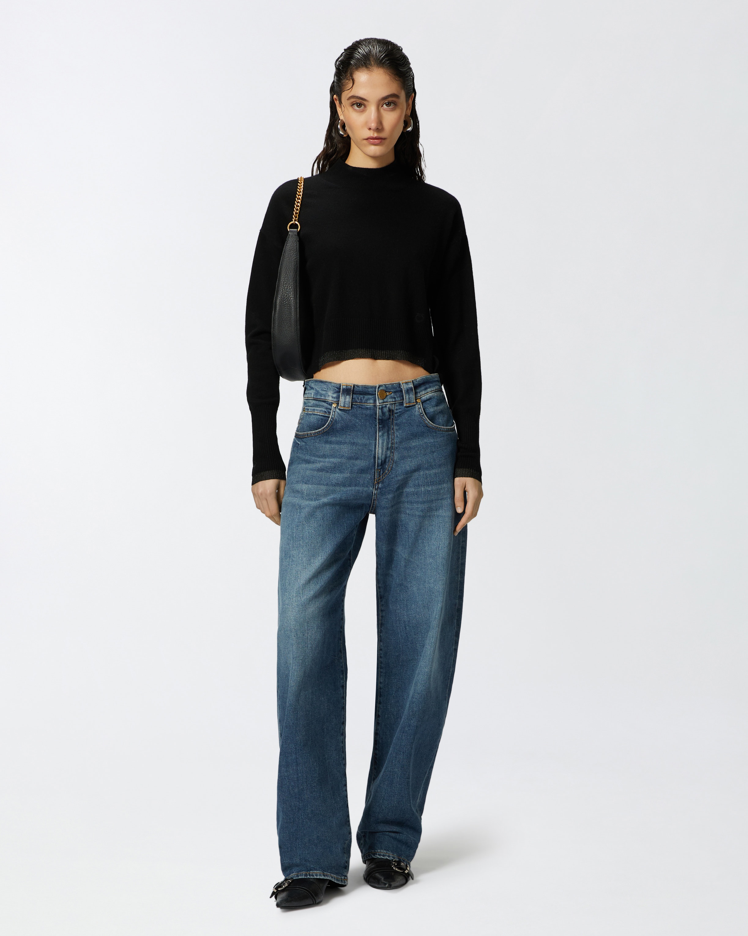 CASHMERE-BLEND TURTLENECK WITH METALLIC CUFFS - 3