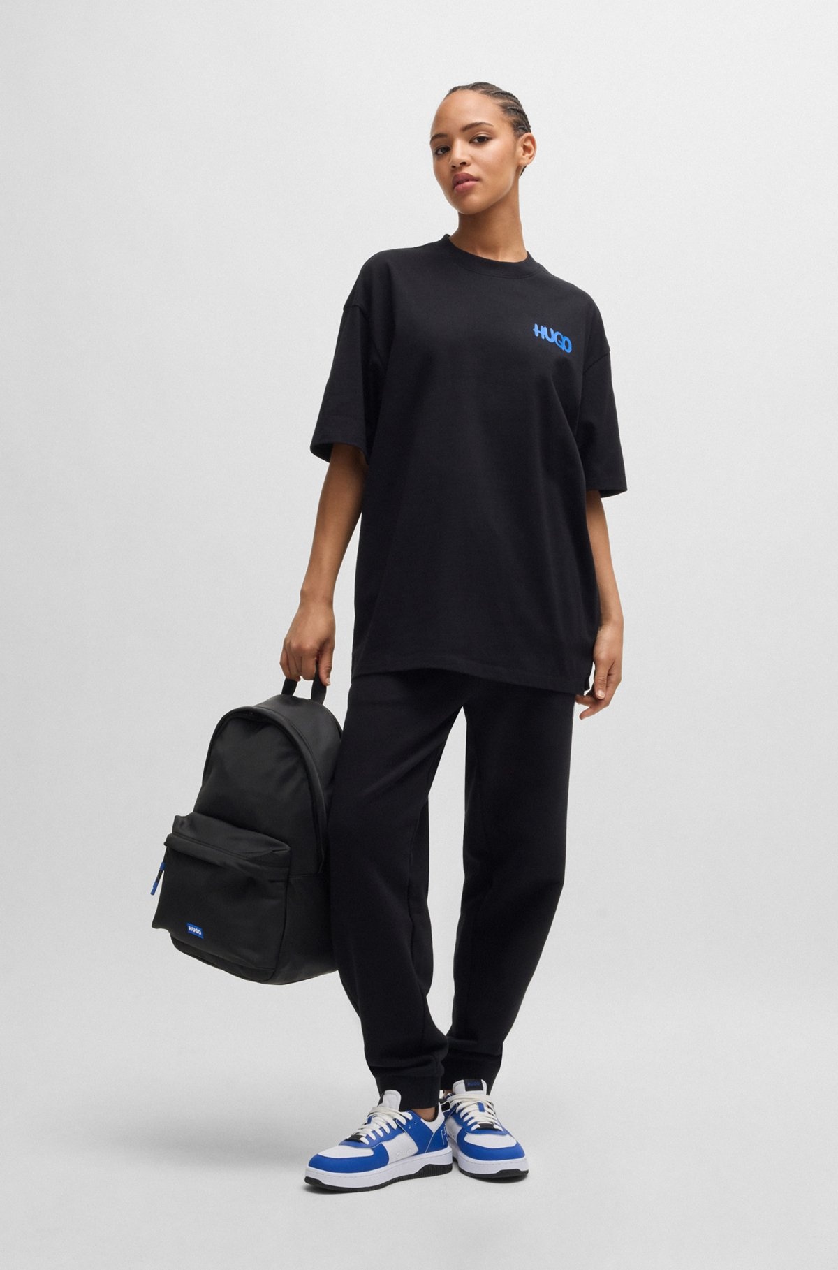 TWILL BACKPACK WITH BLUE LOGO LABEL - 3