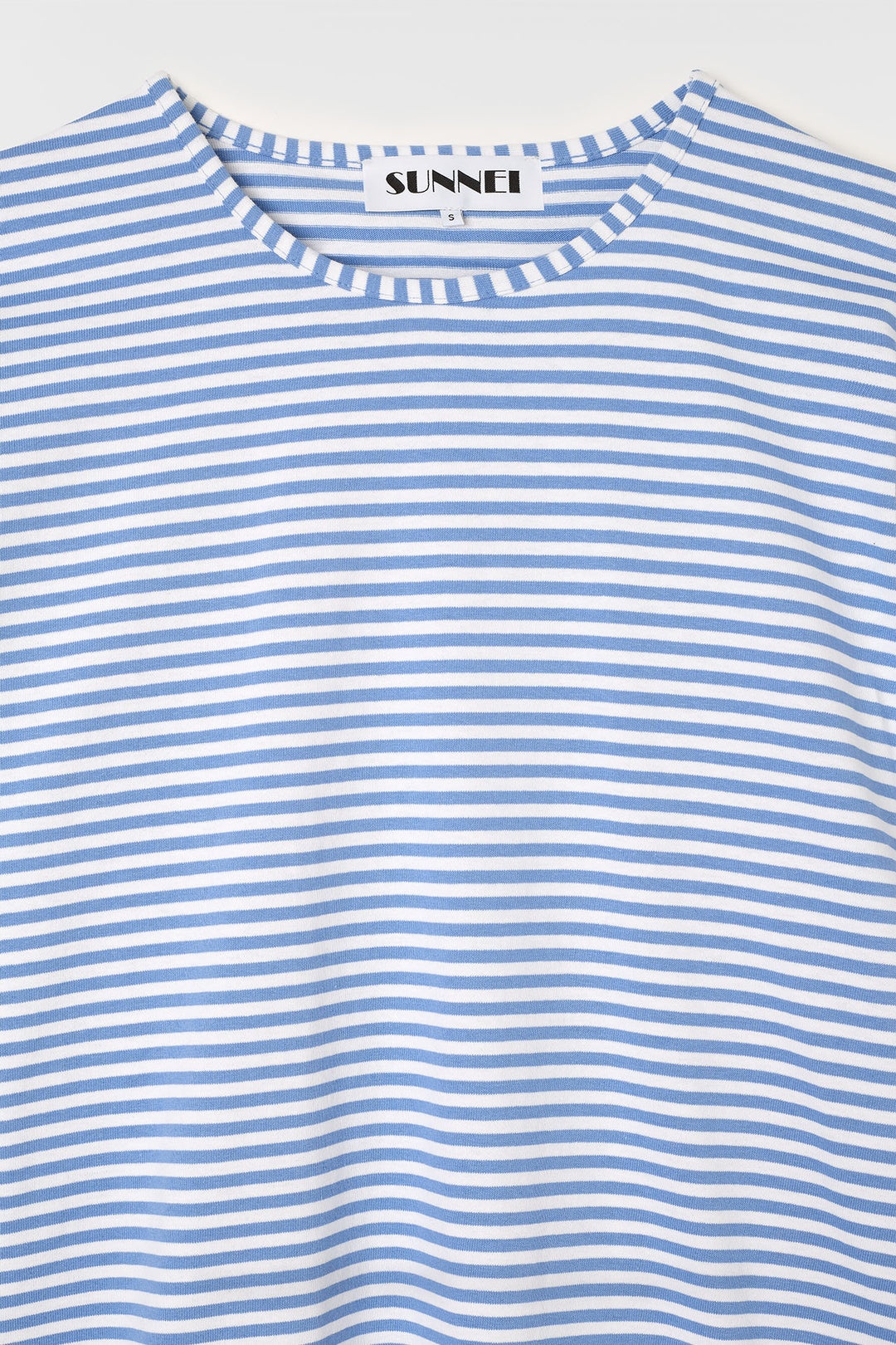 LONG MEGA OVER T-SHIRT / azure & optical white stripes - 5