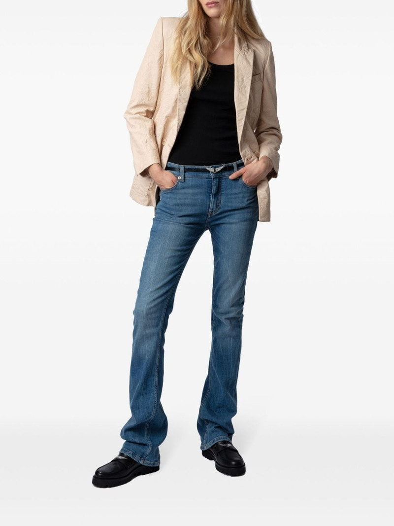 Zadig & Voltaire peak-lapel leather blazer outlook