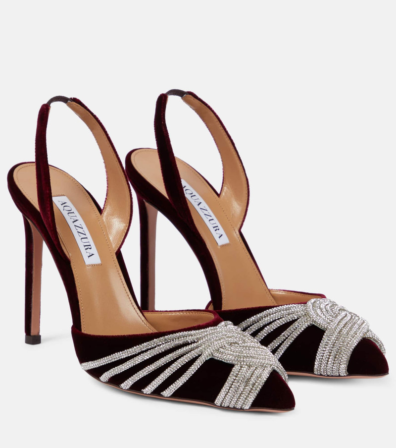 Gatsby 105 embellished velvet slingback pumps 1