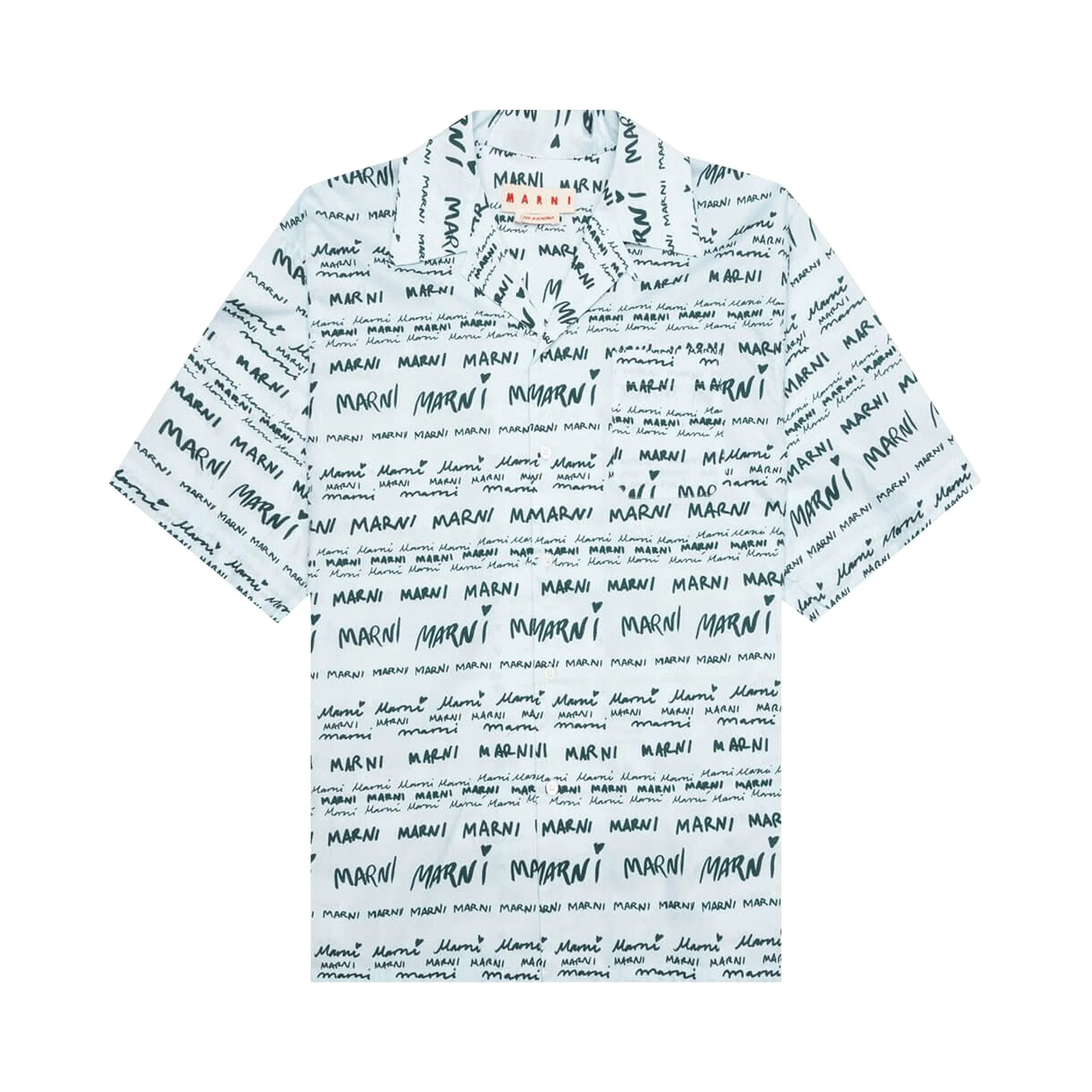 Marni Popeline Short-Sleeve Bowling Shirt 'Arctic' - 1