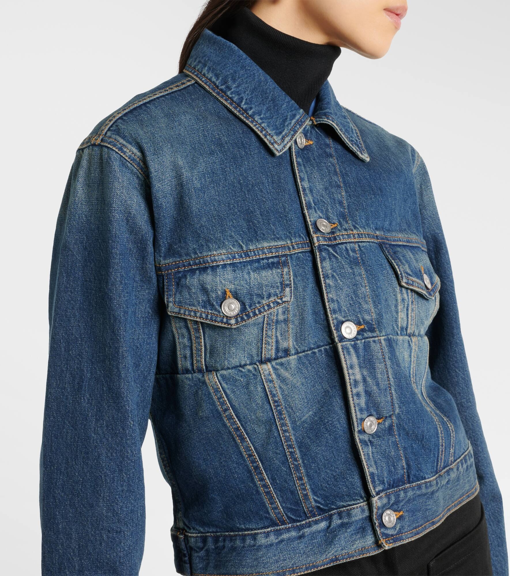Cropped denim jacket - 6