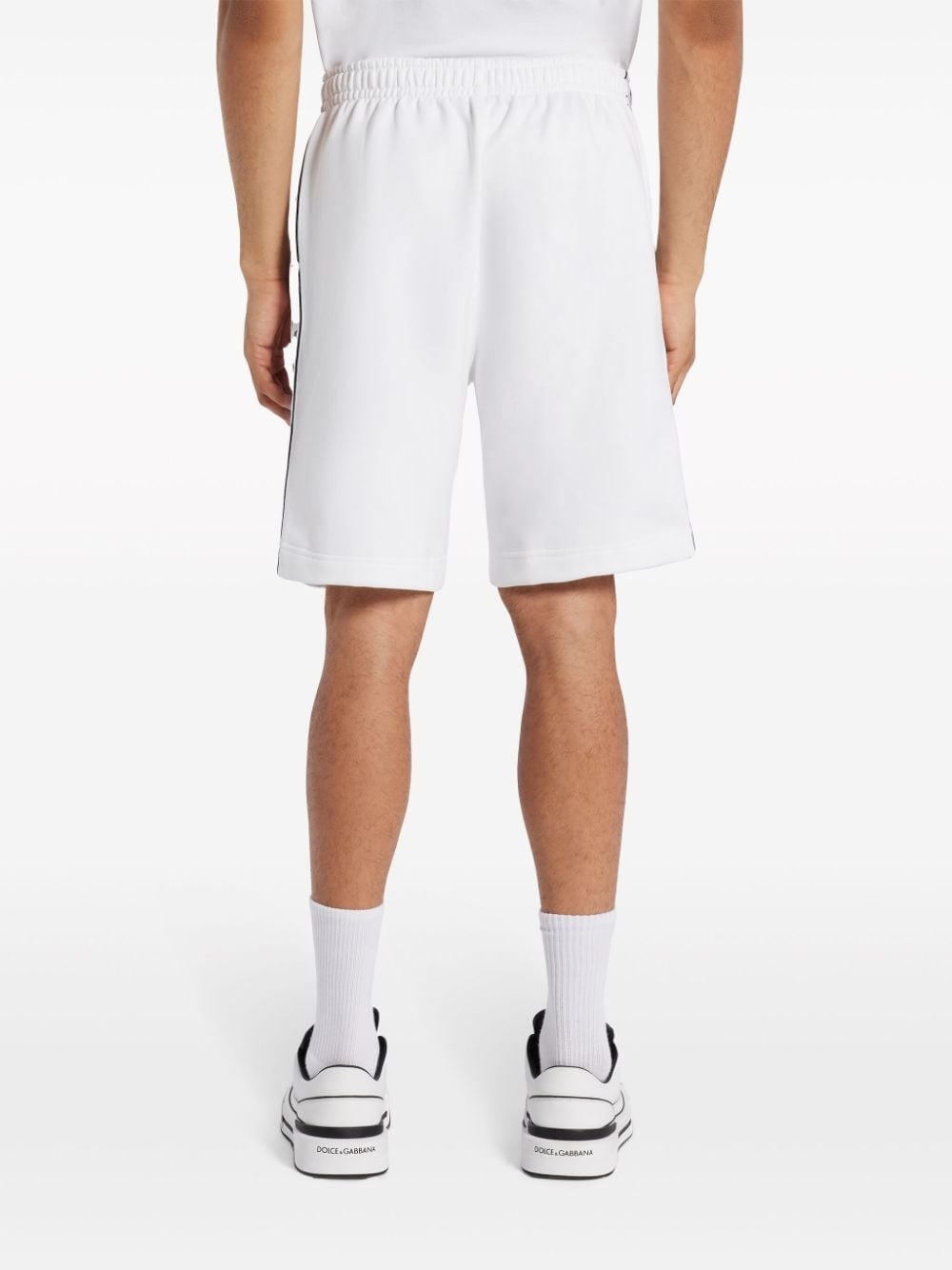 logo-stripe cotton-blend track shorts - 4