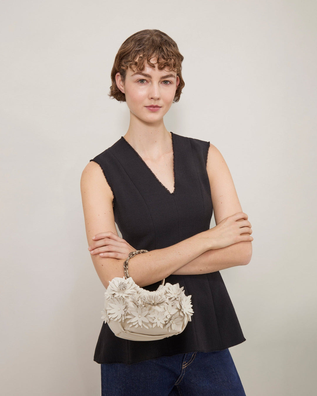 Pimlico Bracelet Bag Eggshell Buttery Nappa & Flowers - 2