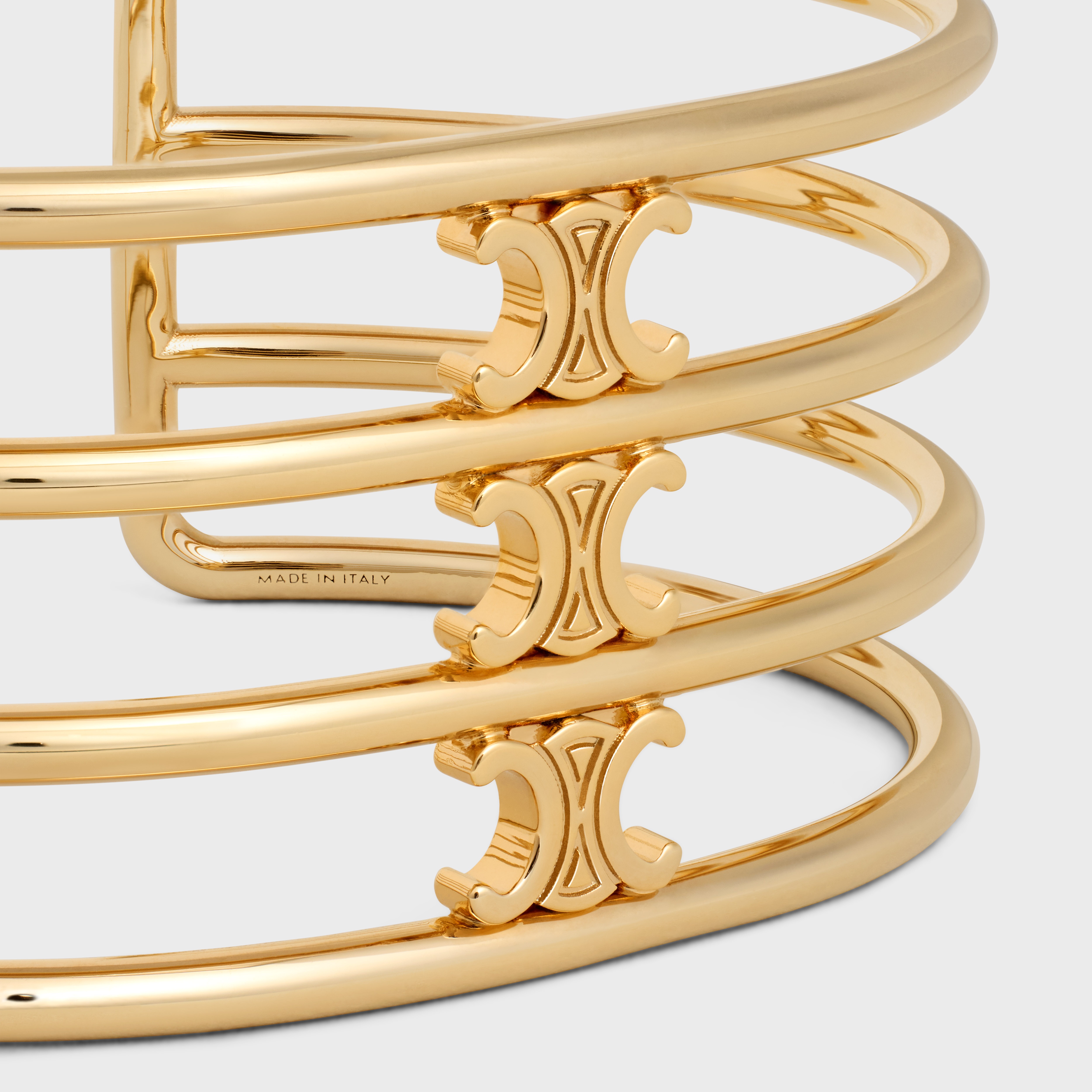 Triomphe Cage Cuff in Brass with Gold Finish - 4