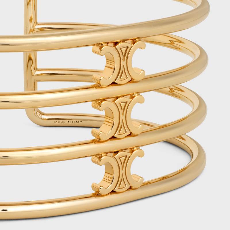 Triomphe Cage Cuff in Brass with Gold Finish 4