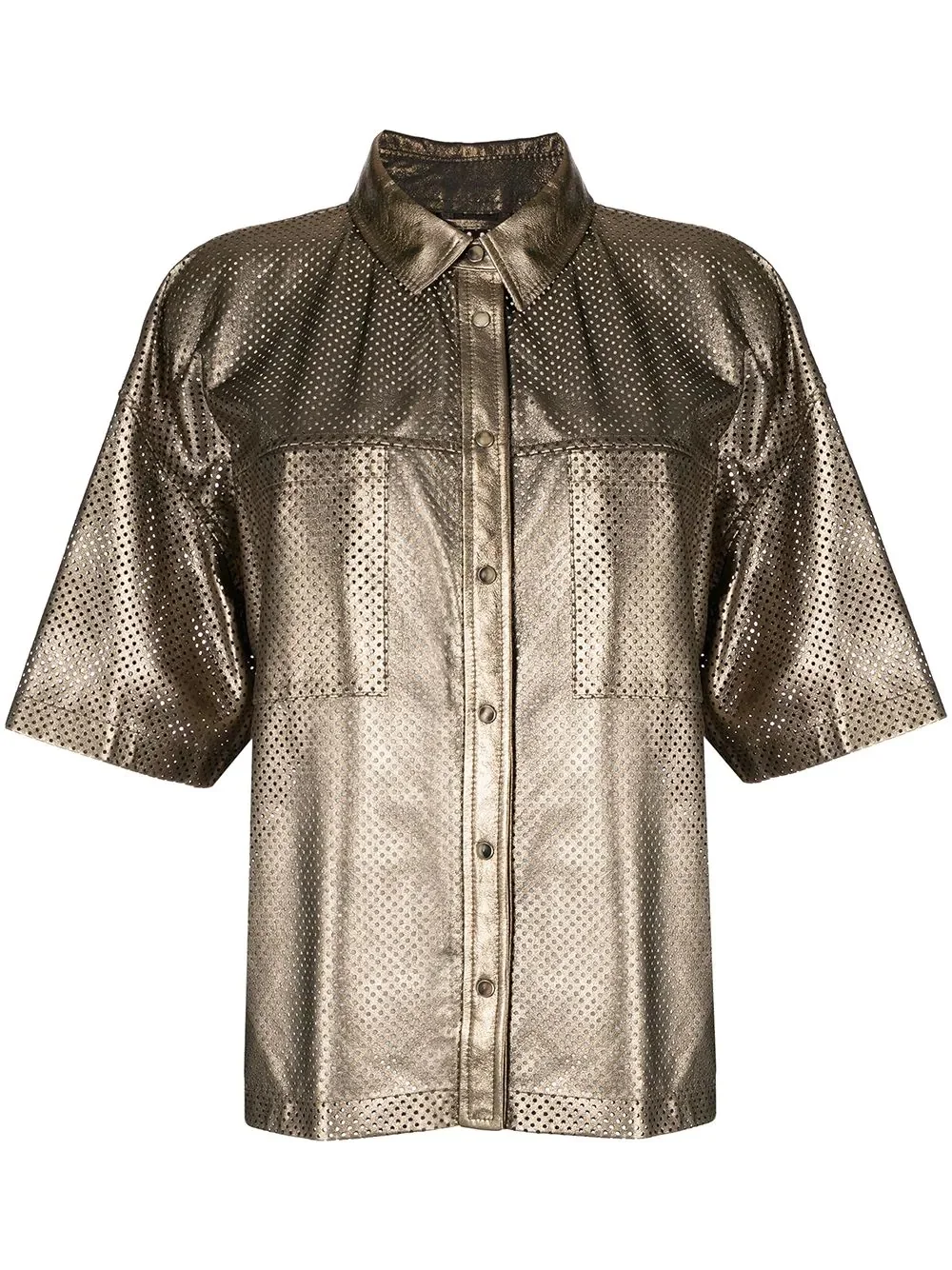 perforated suede shirt jacket - 1