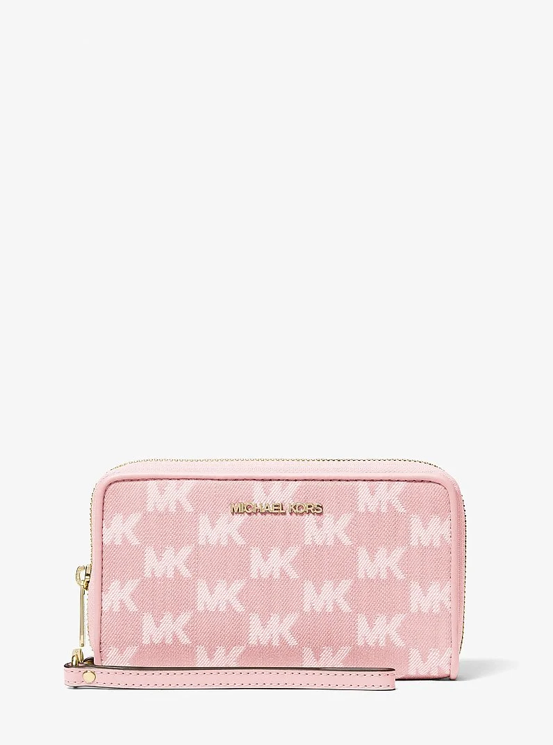 Jet Set Travel Large Logo Jacquard Denim Smartphone Wallet - 1