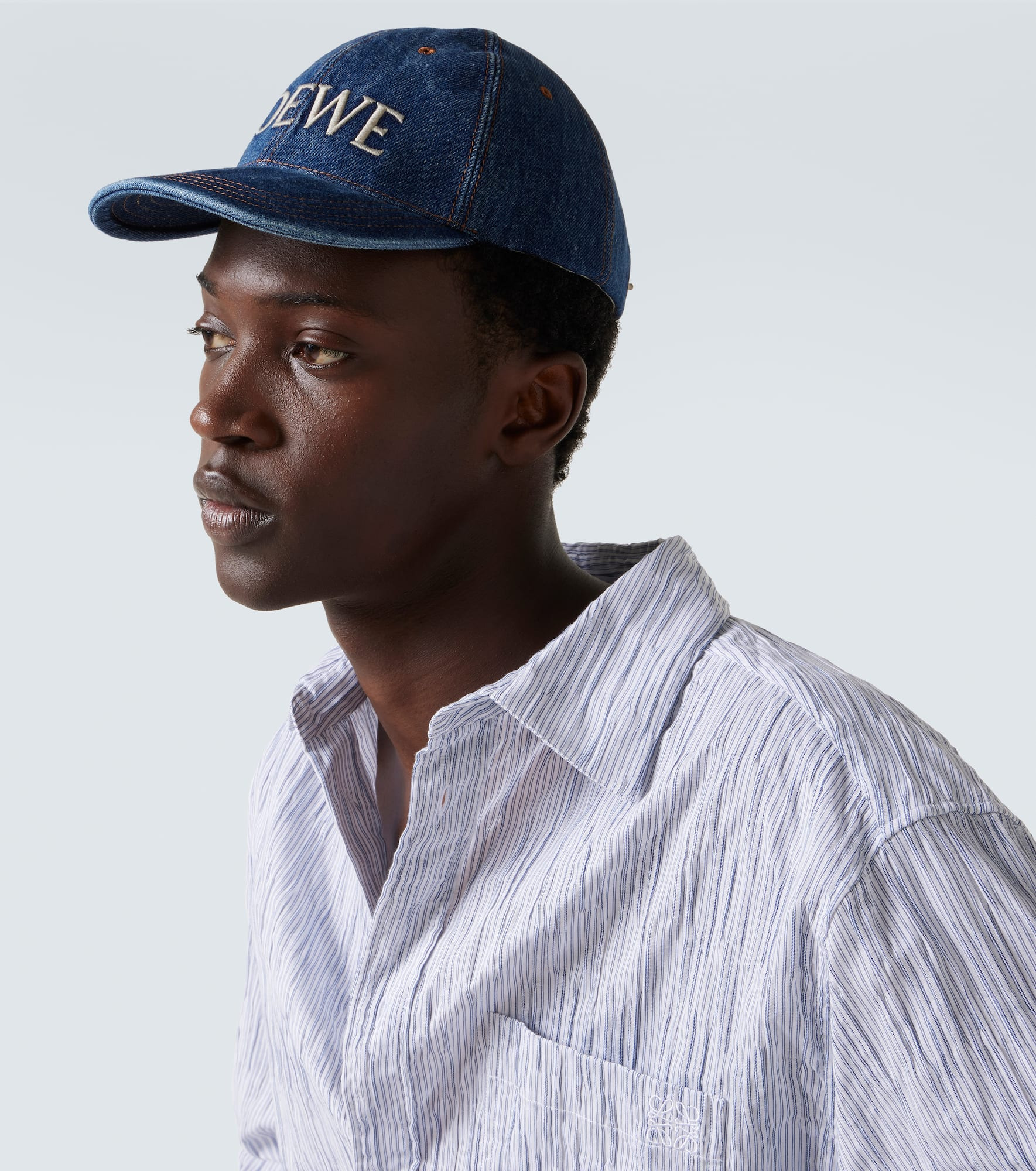 Logo denim baseball cap - 3