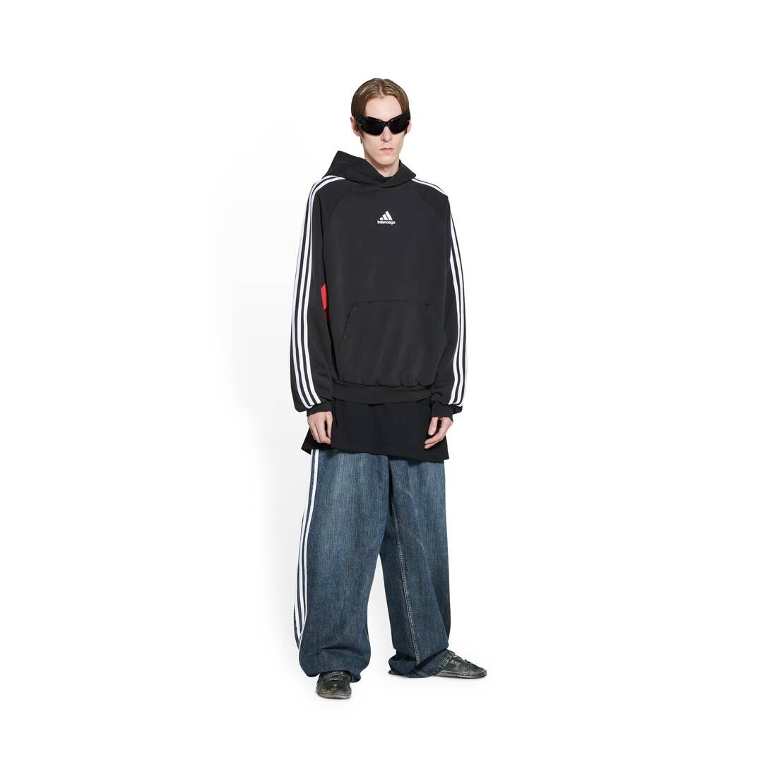 Men's Balenciaga / Adidas Hoodie Small Fit in Black - 2