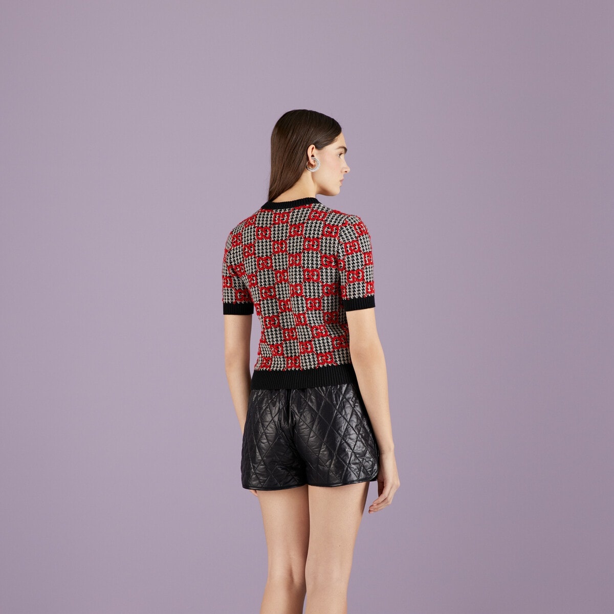 GG wool houndstooth top - 6