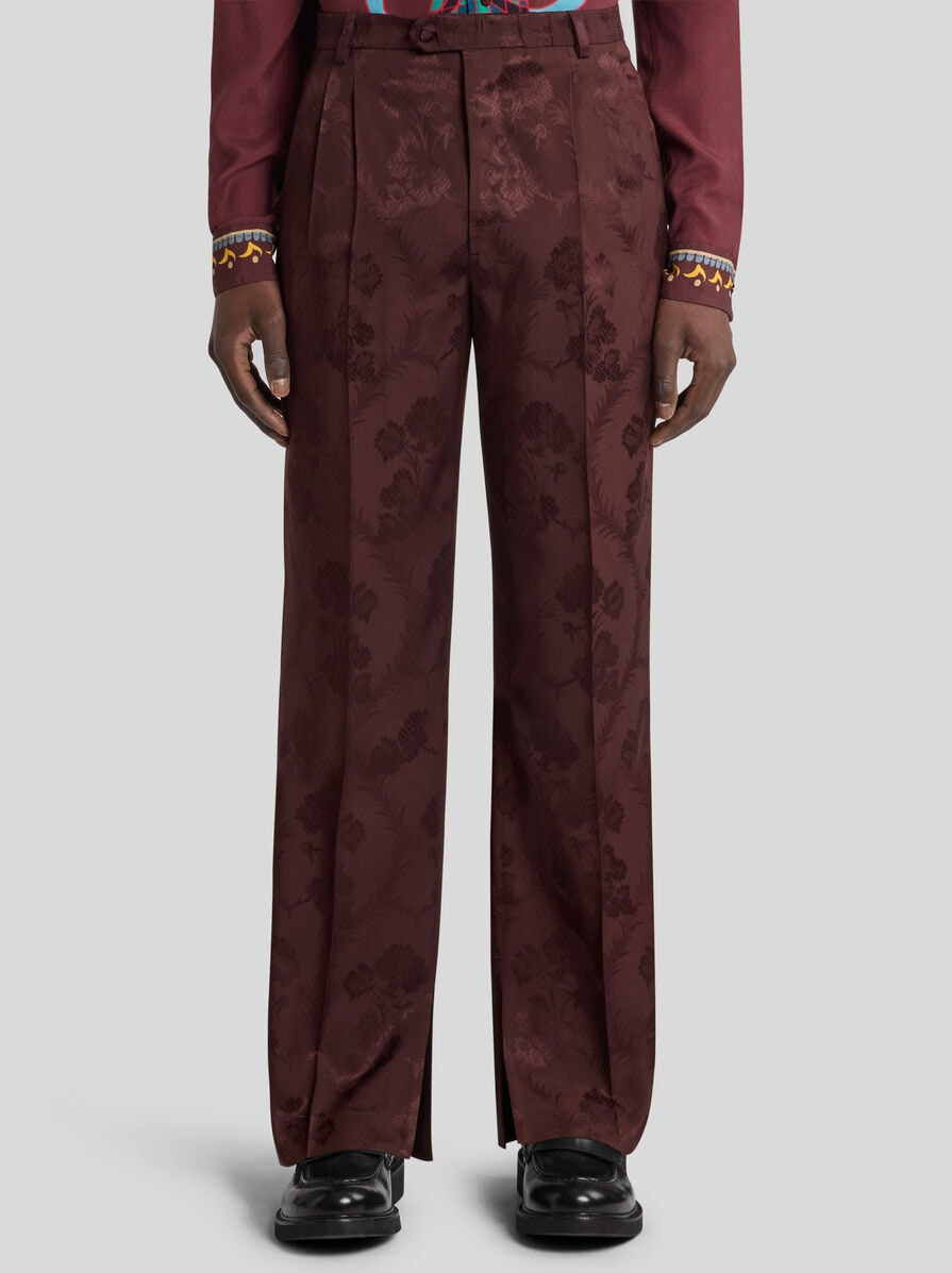 WOOL-BLEND JACQUARD TROUSERS - 2