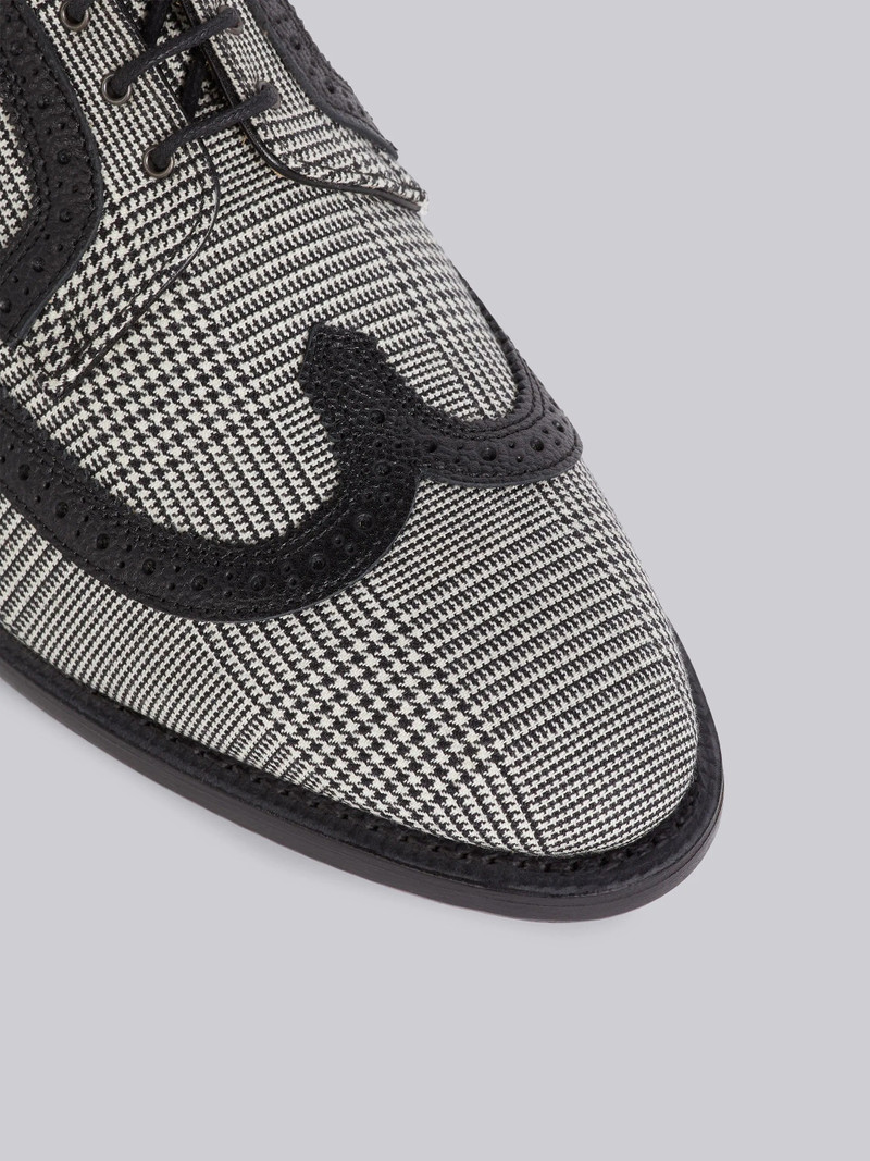 Black and White Wool Prince of Wales Longwing Brogue 3