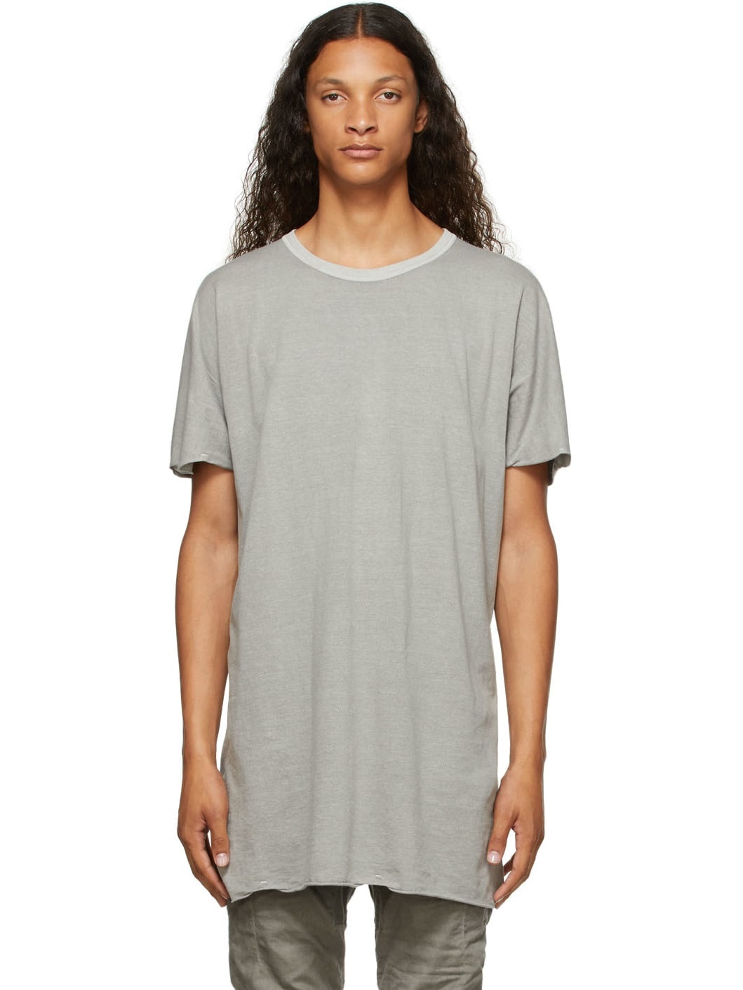 Grey Garment-Dyed One-Piece T-Shirt - 1