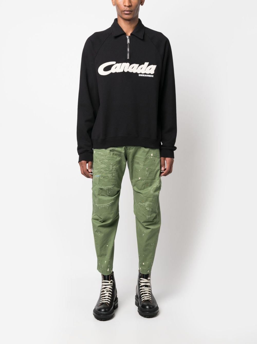 logo-print cotton sweatshirt - 2