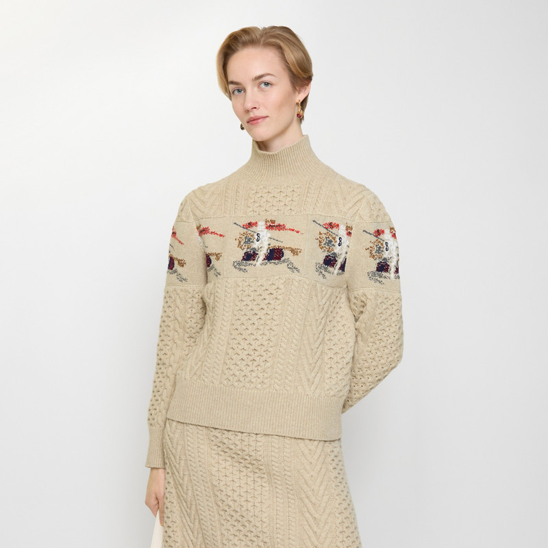 Burberry EKD Aran Knit Wool Sweater outlook