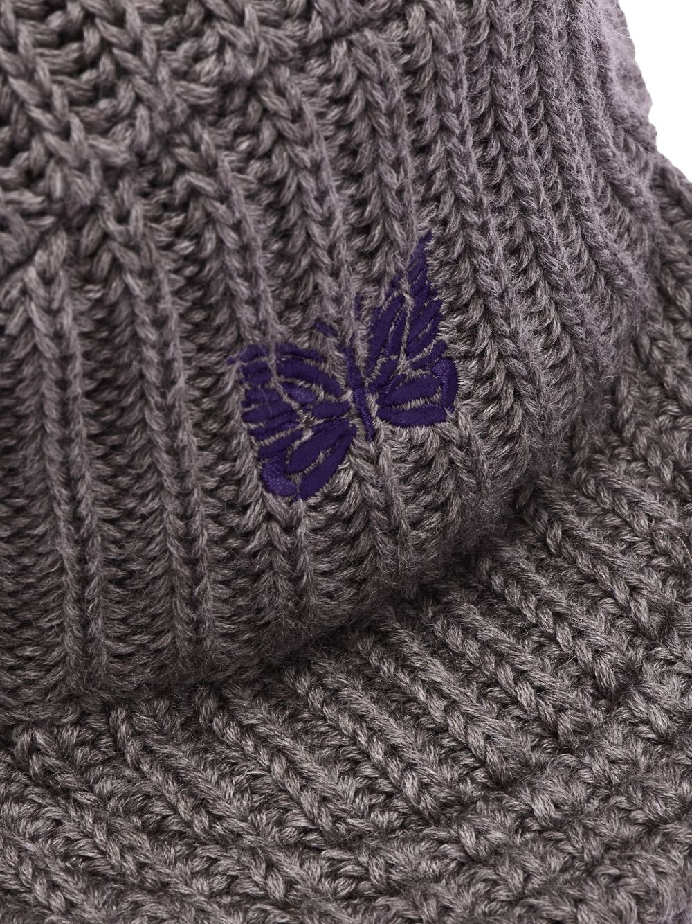 ribbed-knit butterfly beanie - 5