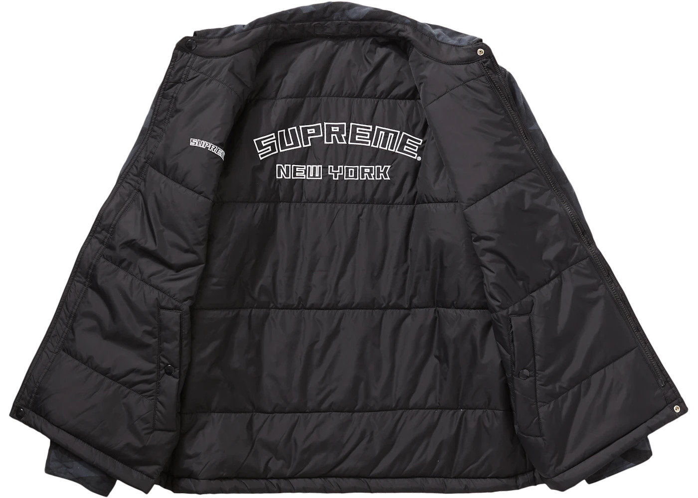 Supreme Reversible Puffy Work Jacket Black Tribal Camo - 3